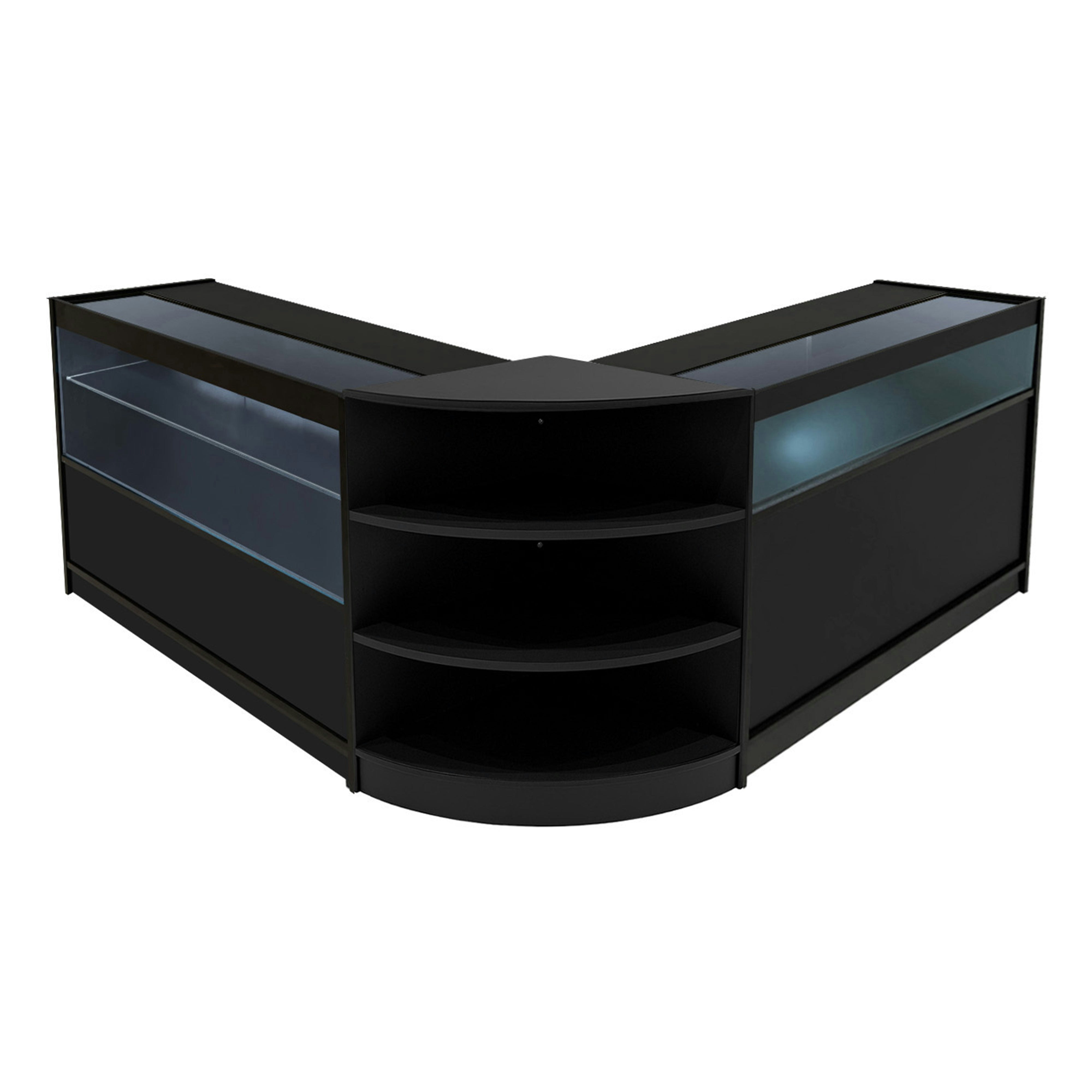 Rackhams Black Harmonia Led Shop Counter Set B1200, C1200 & Lm60