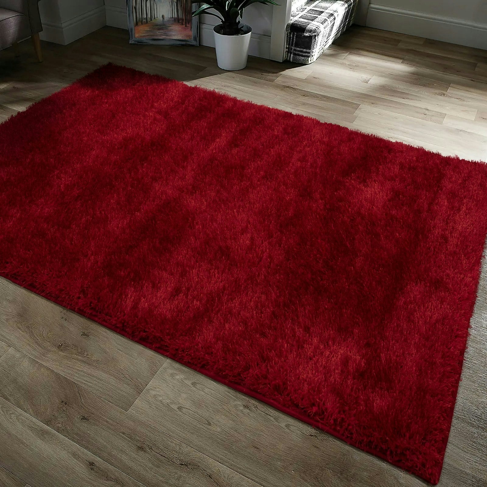Rackhams Red Majestic Shaggy Rug - 60 X 110