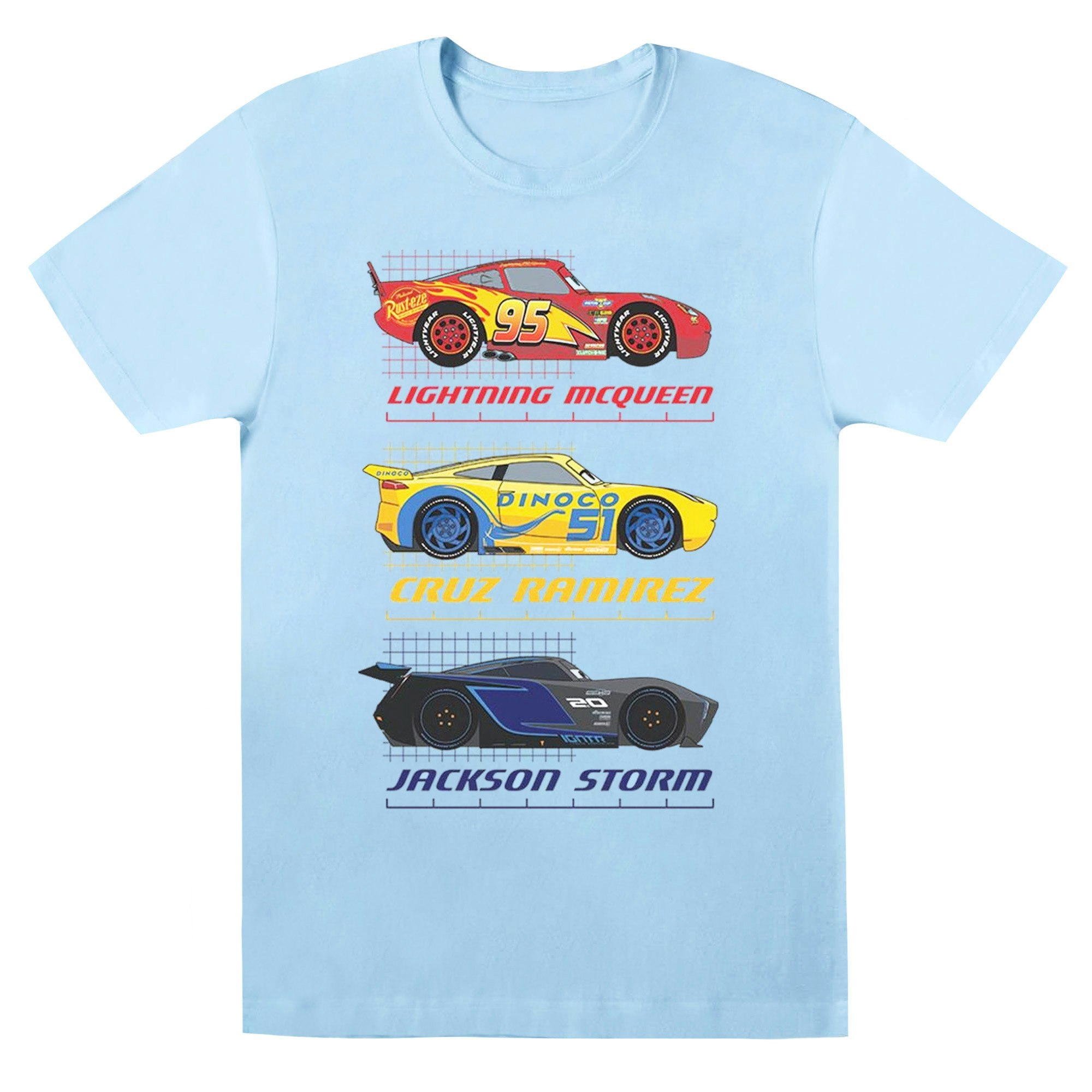 Disney Women's Blue / Cars Racer Profile Cotton Boyfriend T-Shirt - Baby - Baby - Xxl