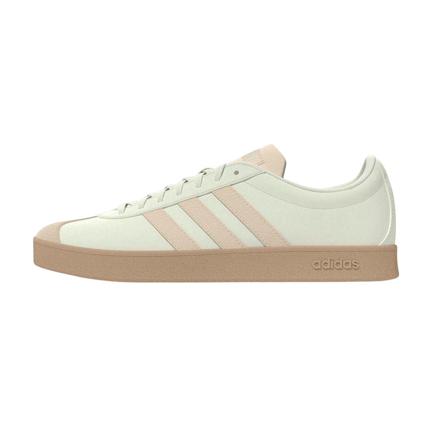 Adidas Women's White/Peach 3 Stripes Synthetic Trainers - 4 Uk - 100% Mixed