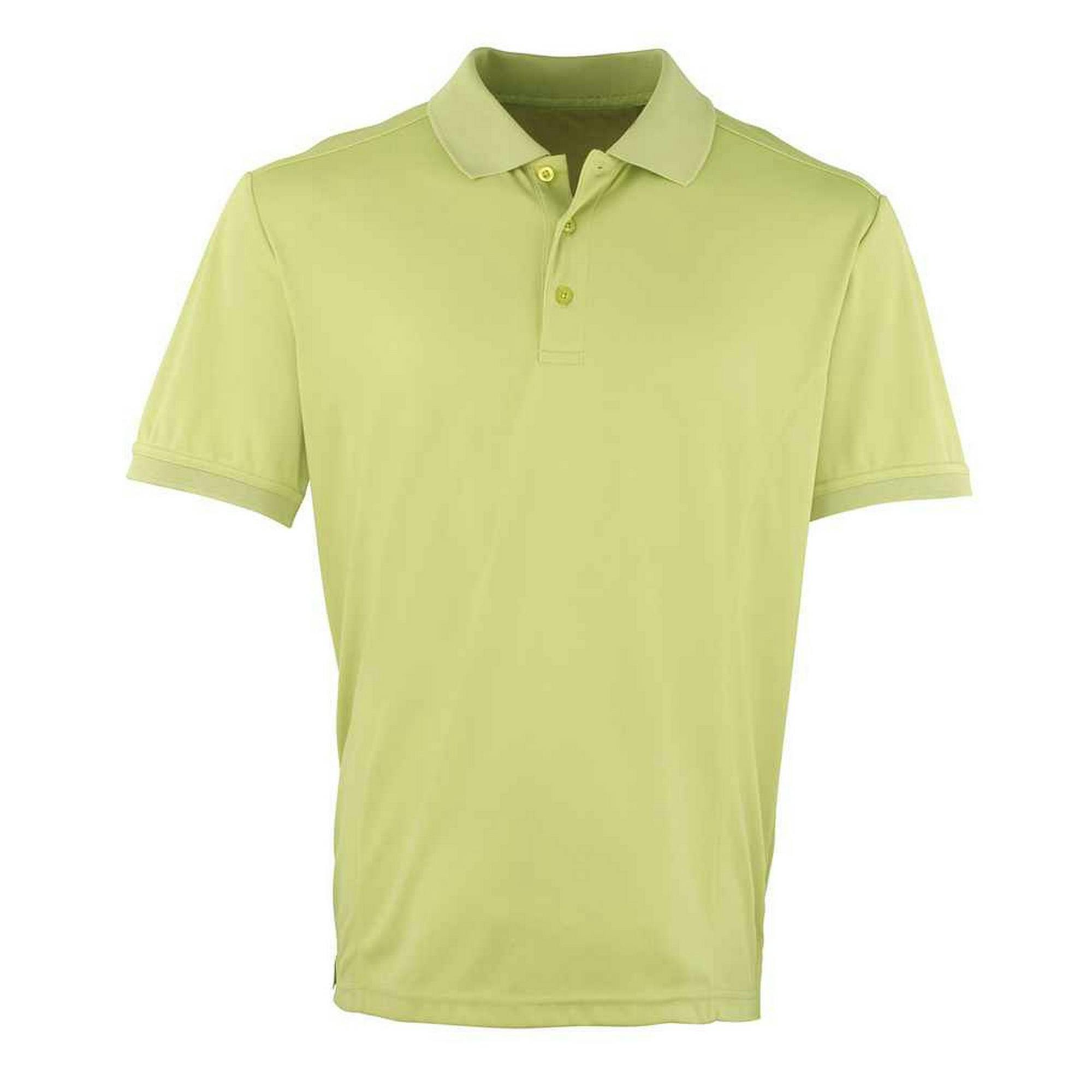 Premier (S, Lime) Mens Coolchecker Pique Polo Shirt - Image 3