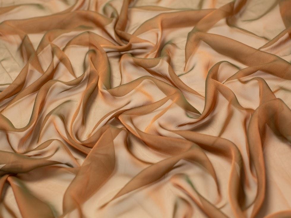 Minerva Core Range Bronze Minerva Cationic Sheer Chiffon Fabric - Plain Design Dressmaking Fabric, 145 Cm / 58" Wide - Per Metre