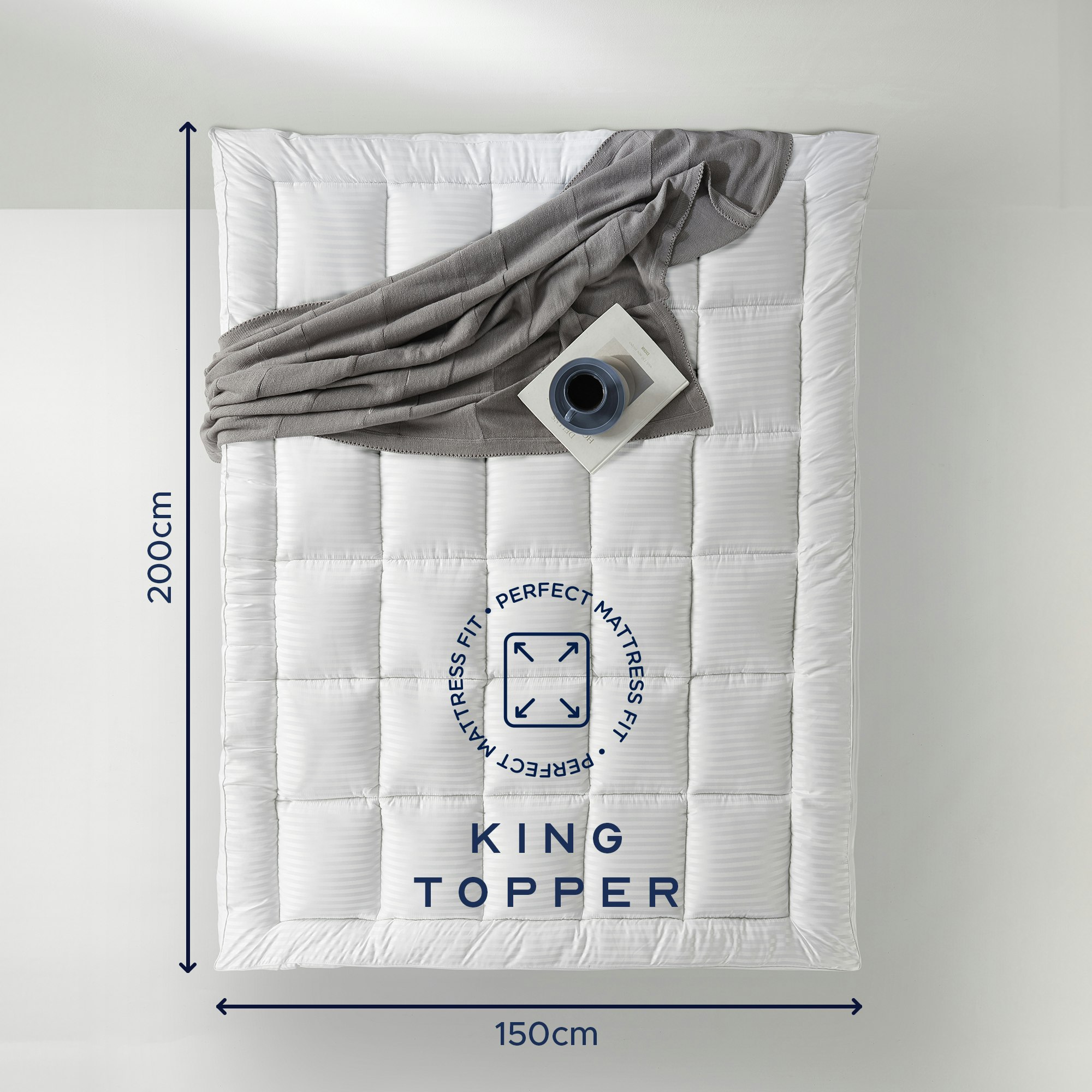 Rackhams Luxurious Hotel Extra Deep 10Cm Mattress Topper - King