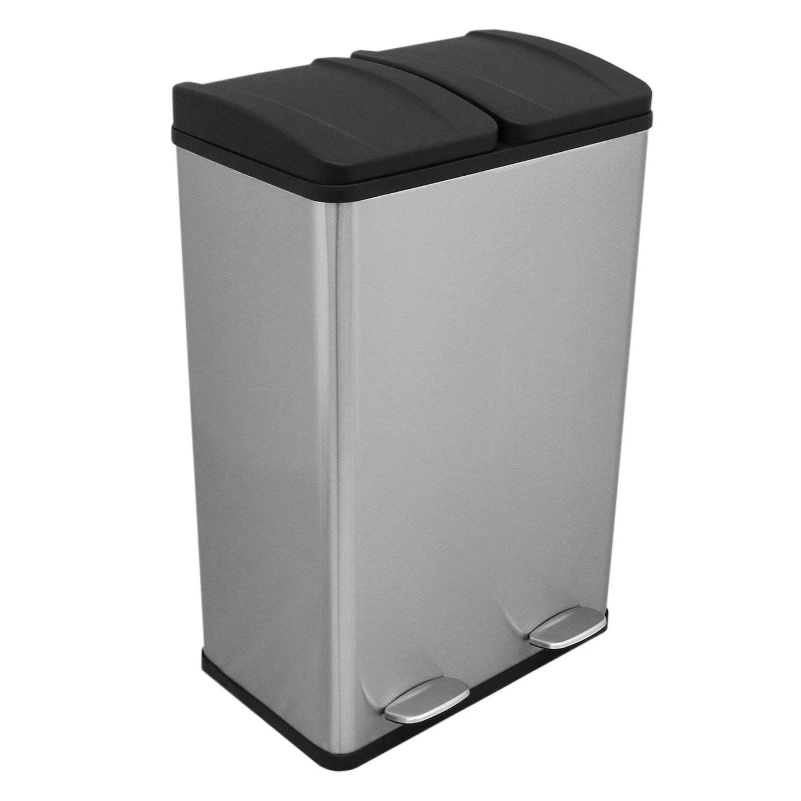 Rackhams 60L Dual Pedal Bin In Stainless Steel