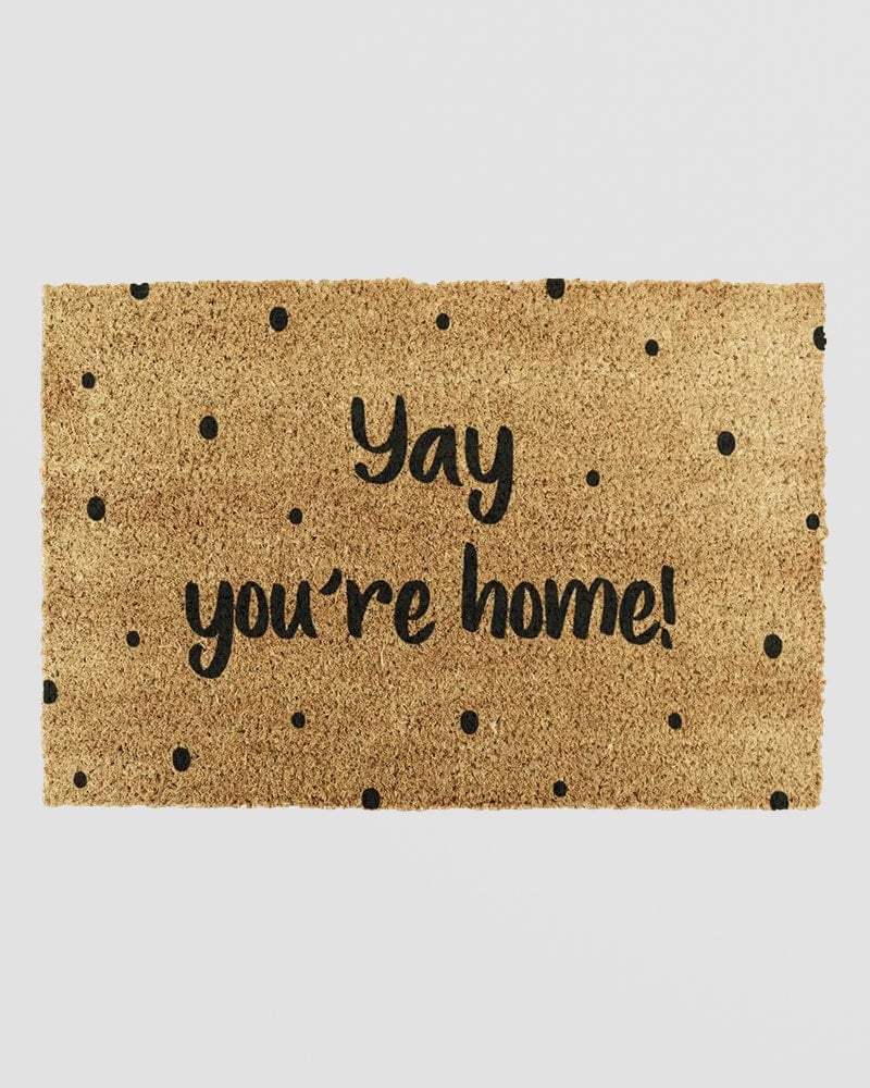 Rackhams Yay You're Home Spotty Doormat