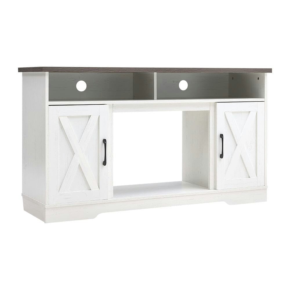 Rackhams White 38Cm W Freestanding Fireplaces Recessed Electric Fireplace Tv Stand - One Size