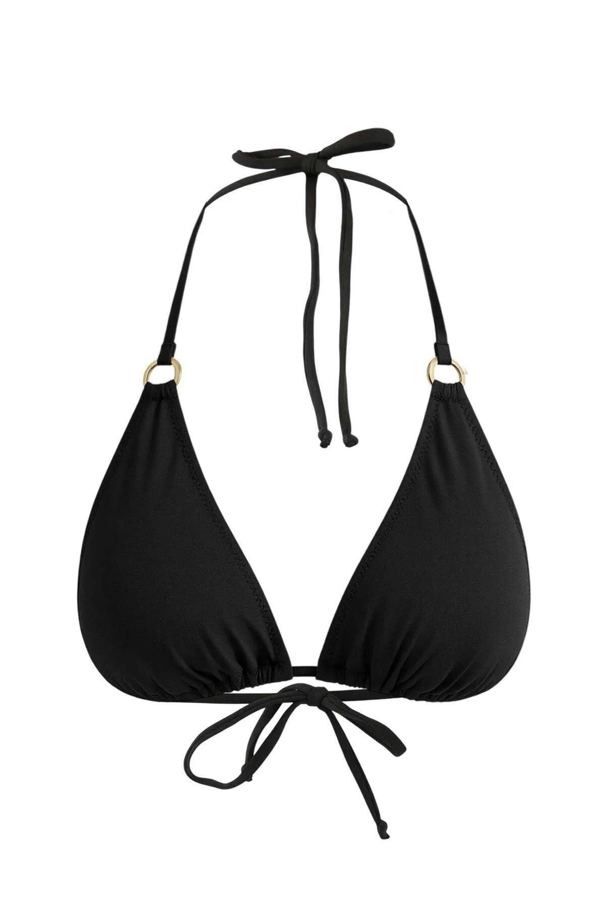 Wovcor Black Triangle-Shaped Bikini Top With Accessories - 12.0