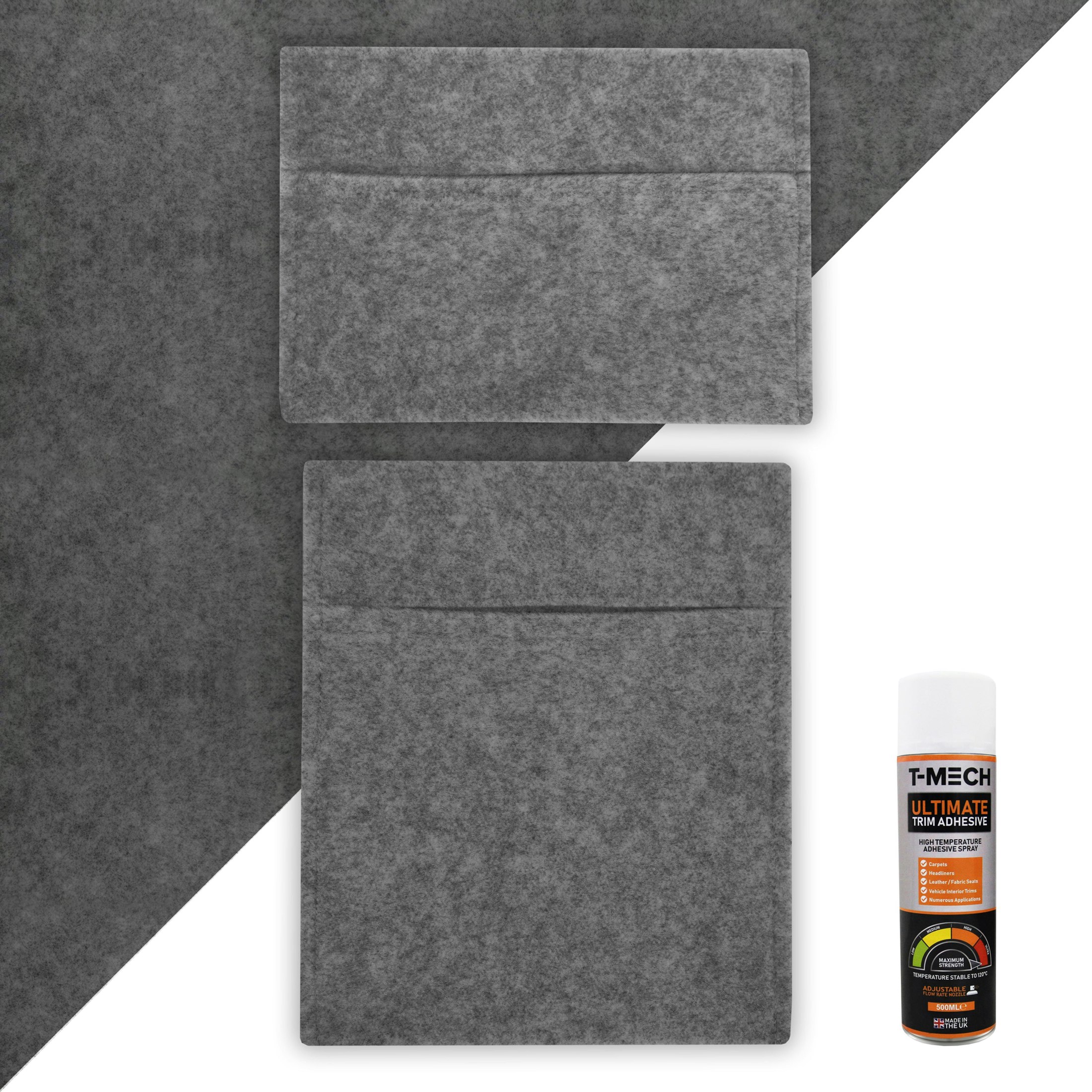 Monstershop Grey Smoke Van Carpet Lining, Storage Pouches & Adhesive Glue 550Cm X 200Cm