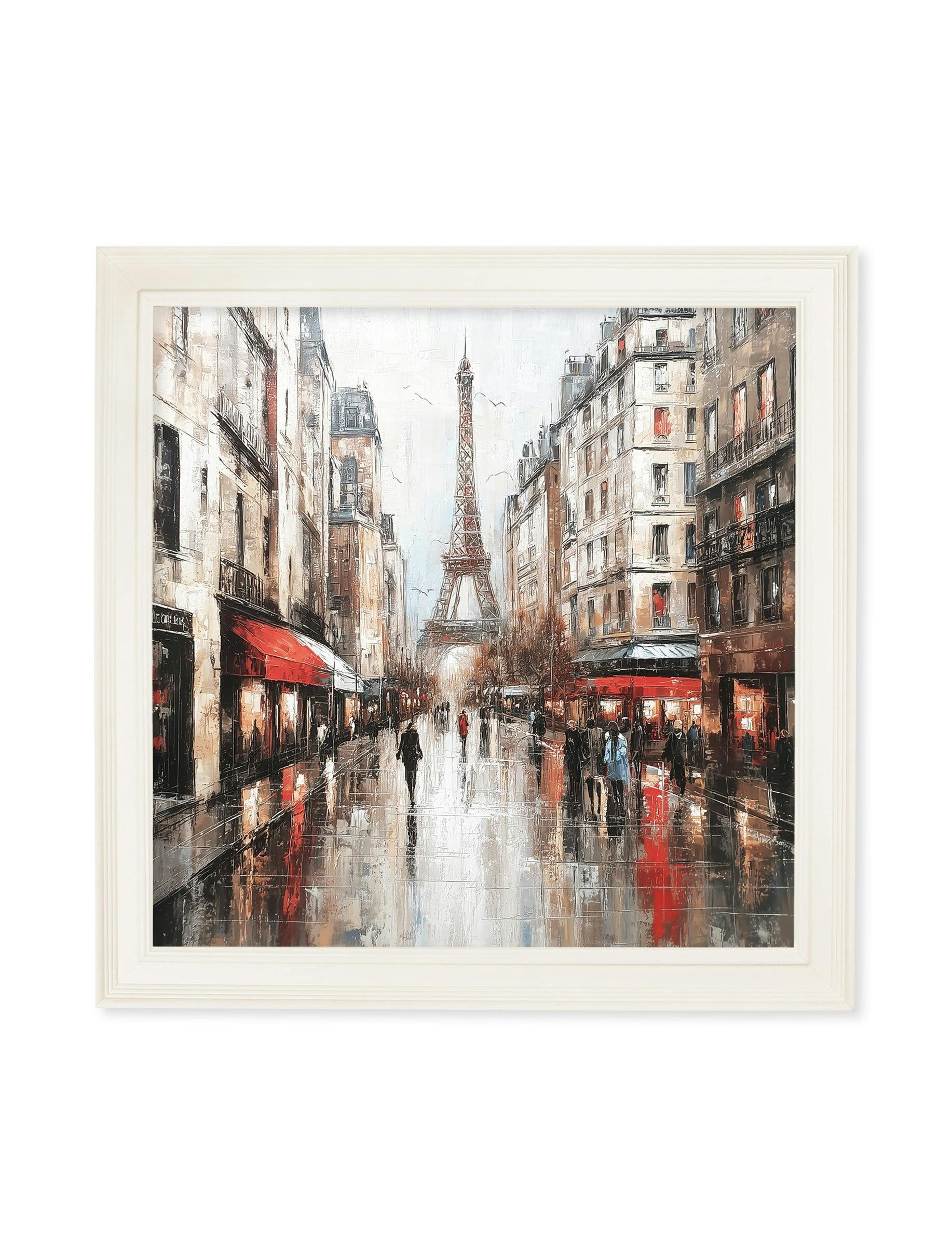 Rackhams Cream Paris Eiffel Tower - Hurstwood Square Frame - 96 X 96Cm