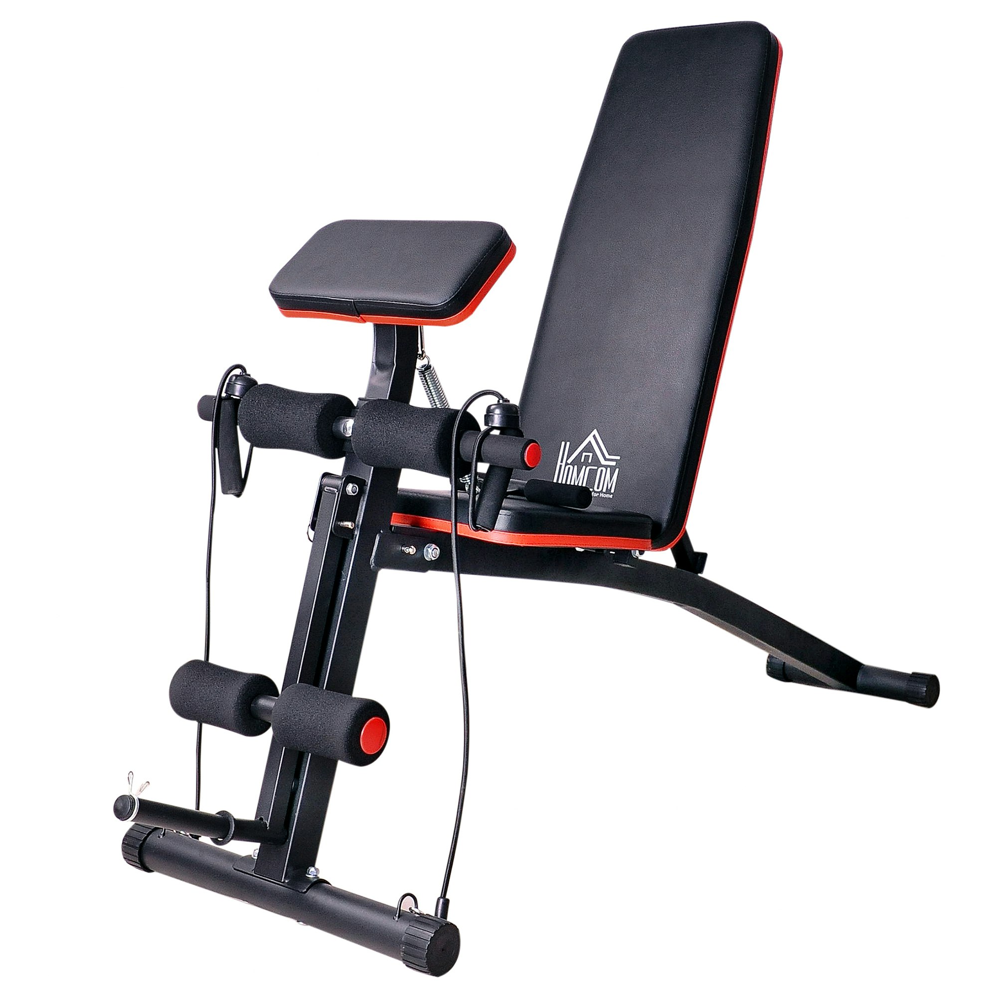 Homcom Red/Blue Foldable Dumbbell Bench Weight Training, 7 Incline Adjustable, - 160Cmx54cmx106cm