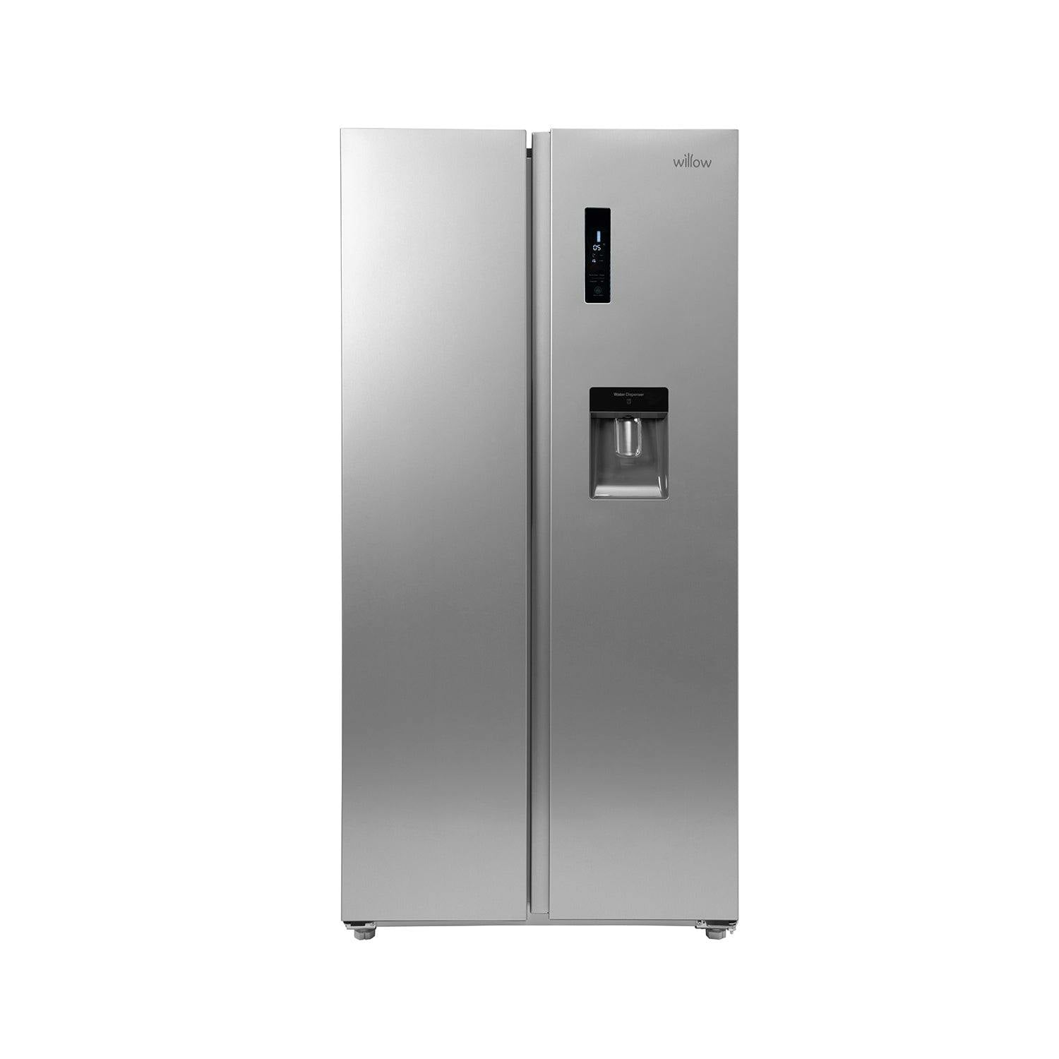 Willow Silver 430L American Style Fridge Freezer Wsbs84ds