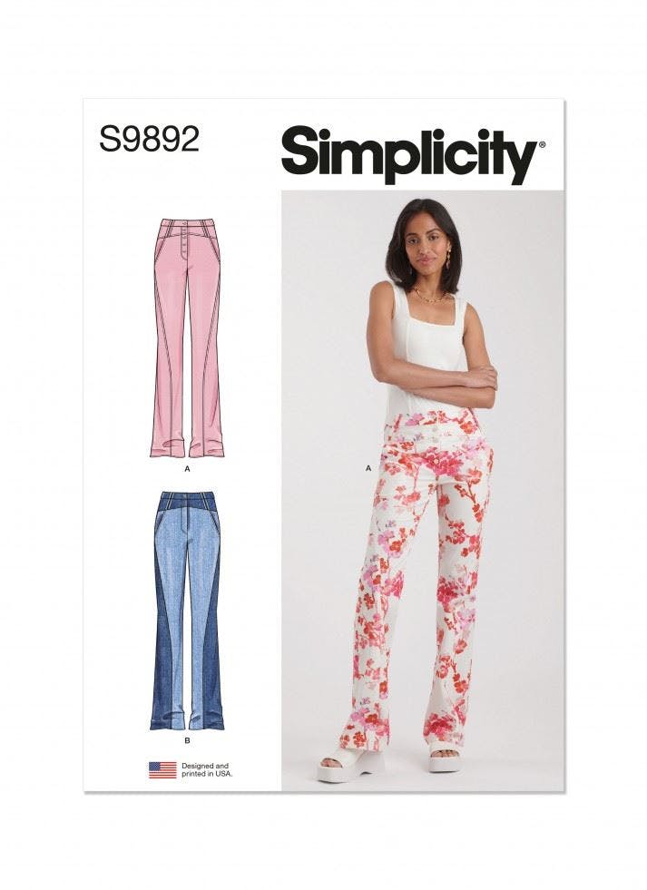 Simplicity Women's Sewing Pattern 9892, Trousers For K5 (8-10-12-14-16) - Intermediate - K5 (8-10-12-14-16)