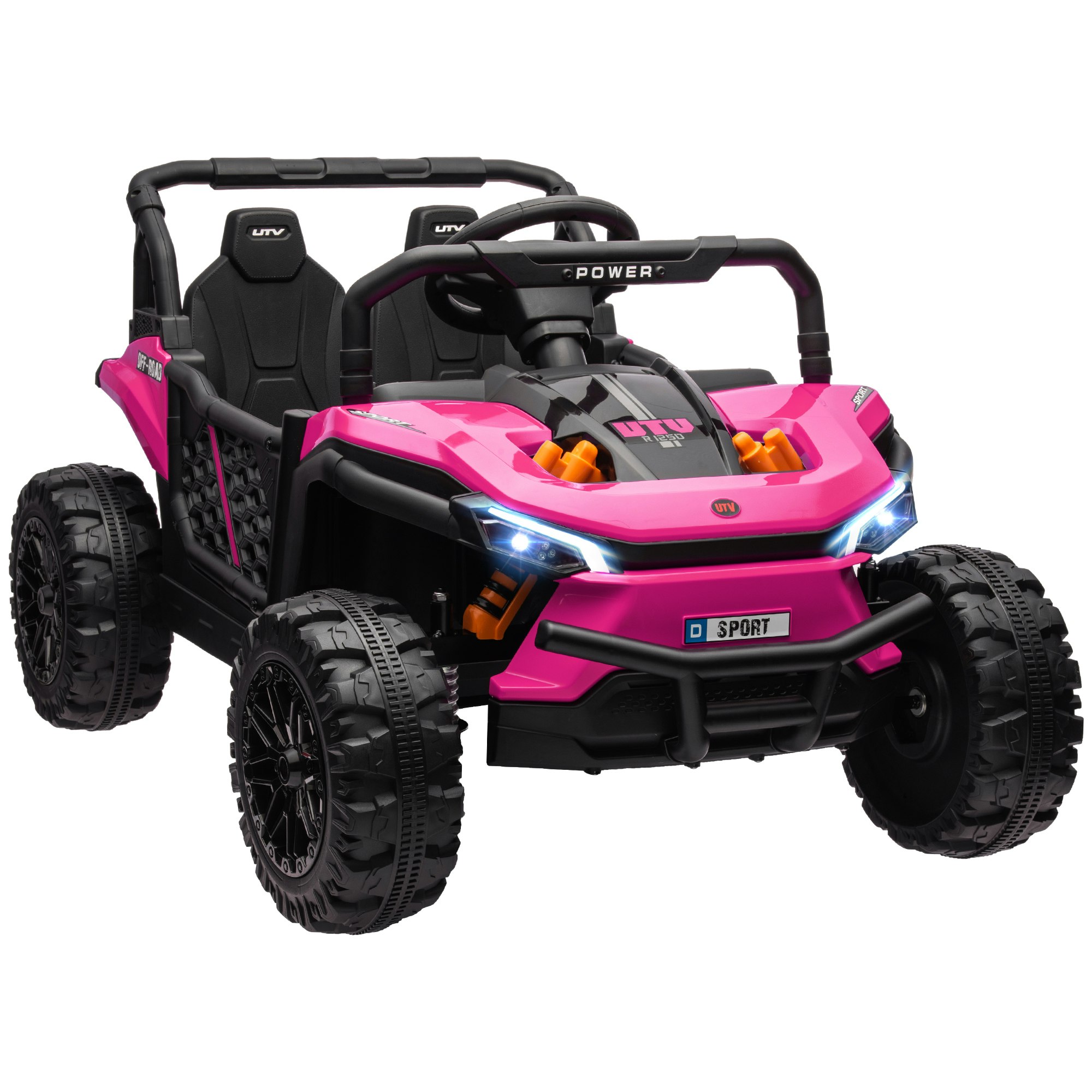 Bobobiy Pink 12V Battery Powered Ride On Truck W/ Remote, Four Suspension Wheels, Horn, Lights, Music, Usb, For Ages 3-5 Years, - Image 4
