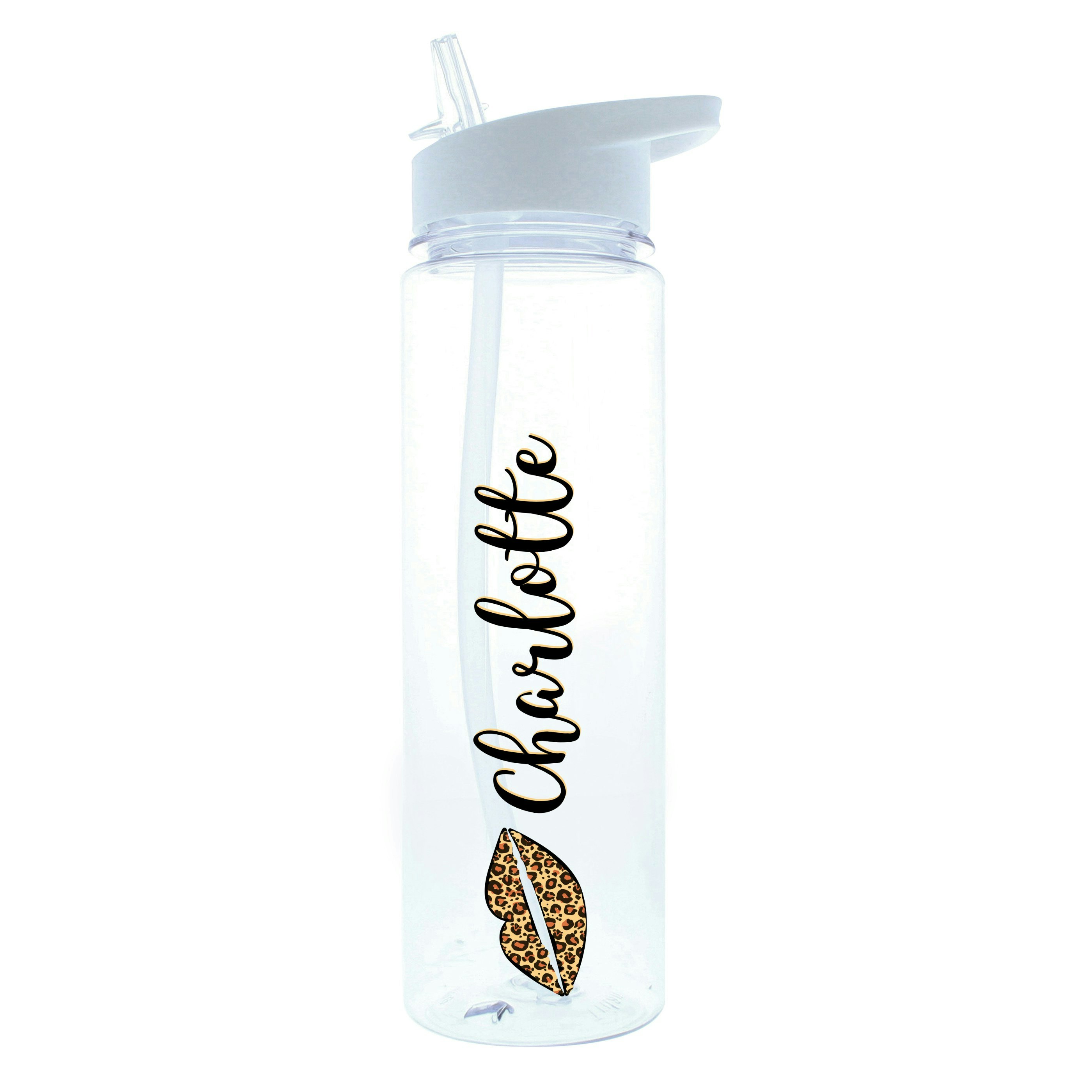 Personalised Memento Company White Personalised Leopard Lips Water Bottle