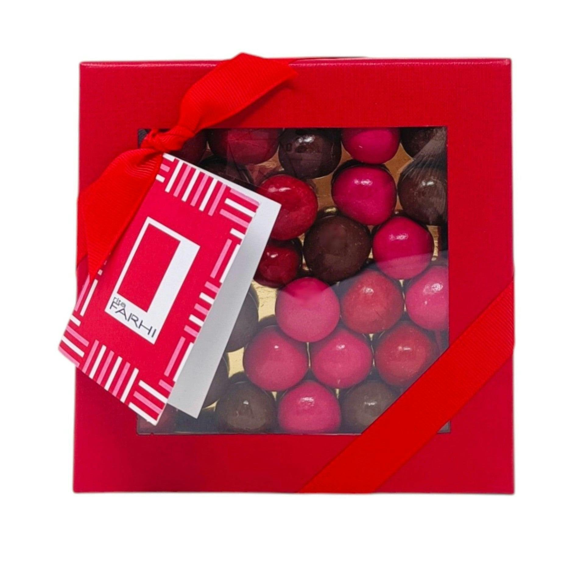 Rita Farhi Dark/Red Assorted Rum, Coffee And Cherry Liqueur Dragees Luxury Gift Box, Palm Oil Free, 200G