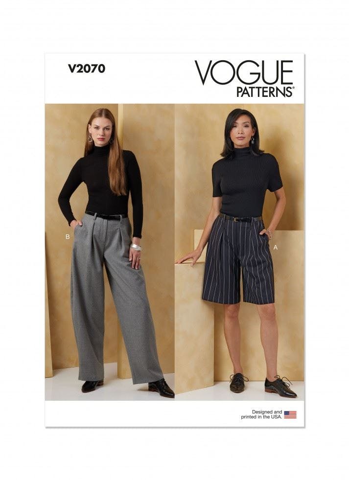 Vogue Women's Sewing Pattern 2070, Shorts, Trousers For B5 (8-10-12-14-16) - Intermediate - Y5 (18-20-22-24-26)