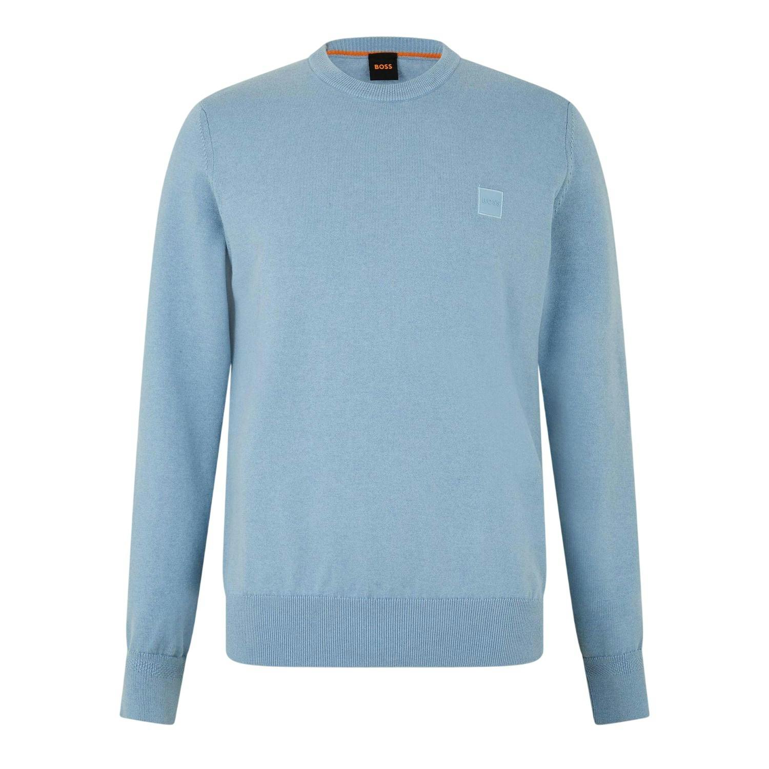 Boss Men's Blue Kanovano Crew Neck Jumper - Pastel - S - Pastel - 95% Cotton/5% Cashmere