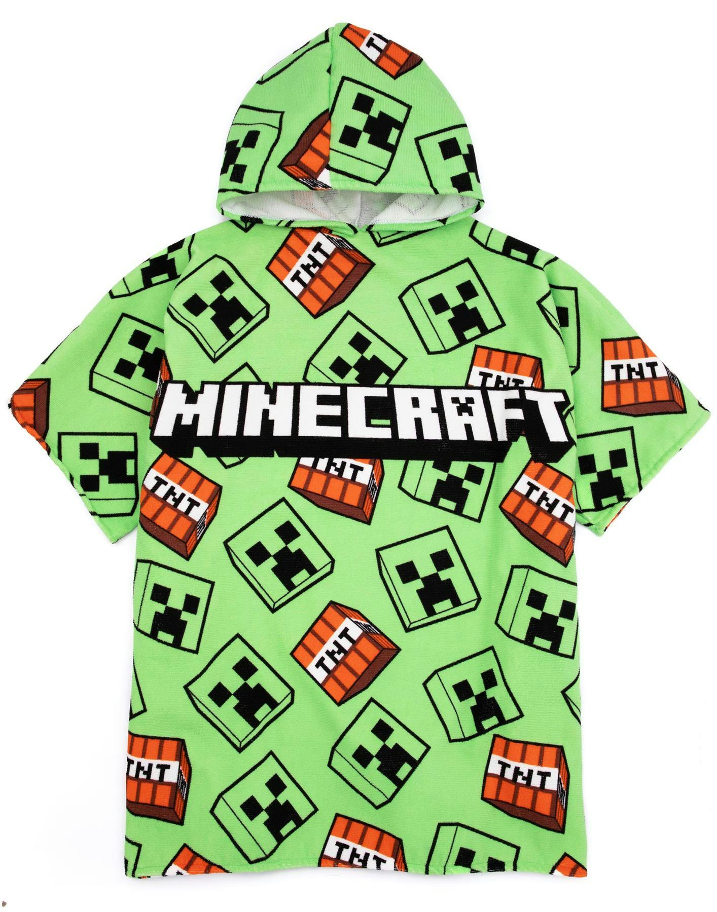 Vanilla Underground Unisex Kids Green Minecraft Poncho Towel (One Size)