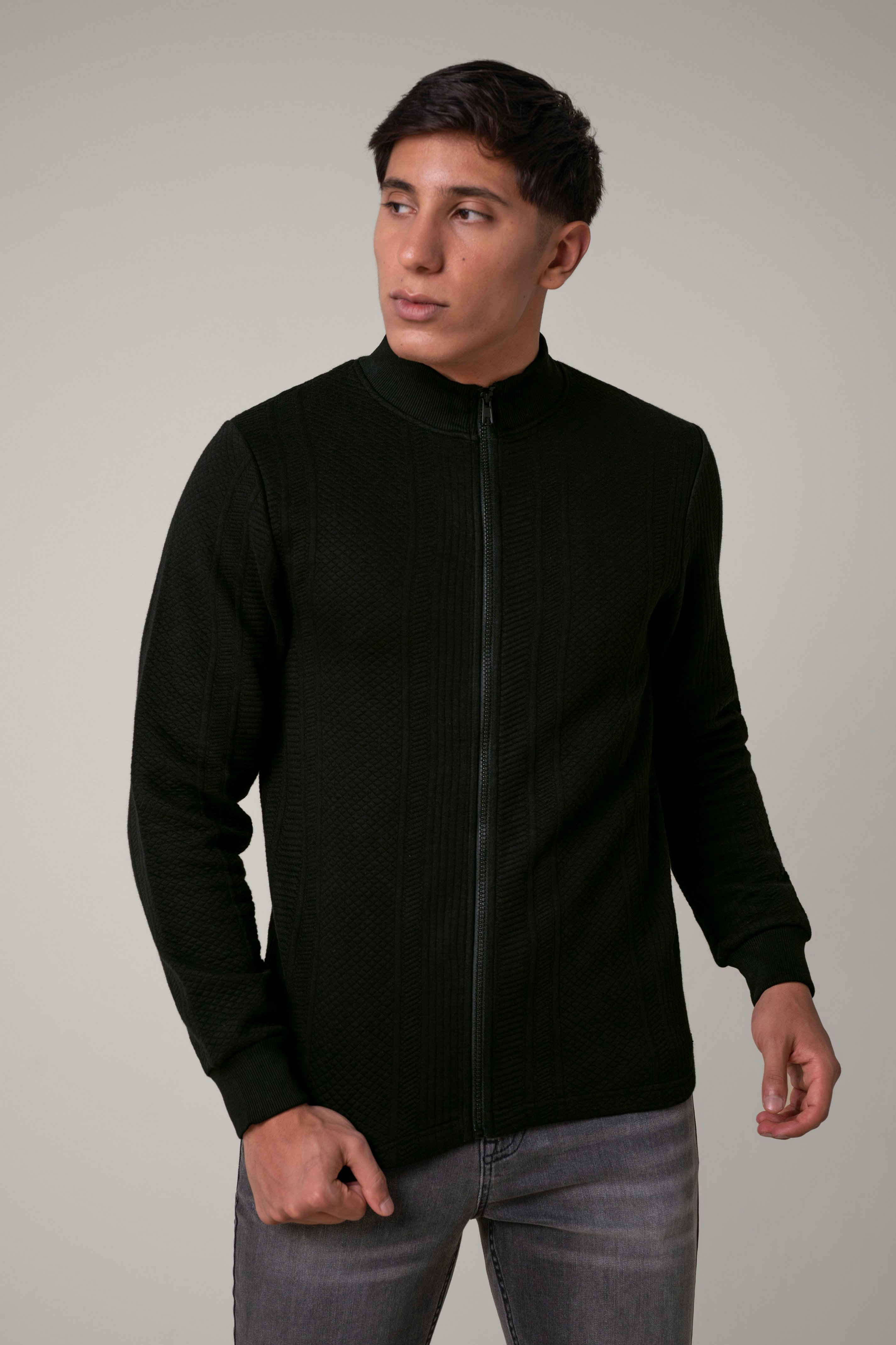 Enorsia Men's Black Premium Texture Jersey Jacket In | Size: 2XL - Image 2