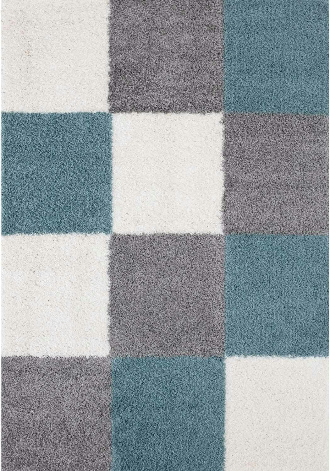 Rackhams Blue Myshaggy Geometric Duck Egg Rug - 140X200 Cm