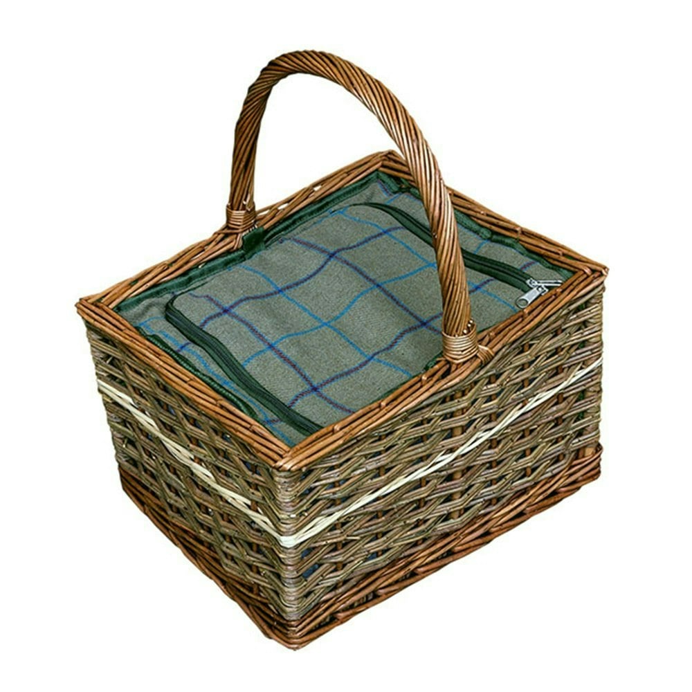 Red Hamper Yorkshire Wicker Picnic Basket With Fitted Cooler - One Size