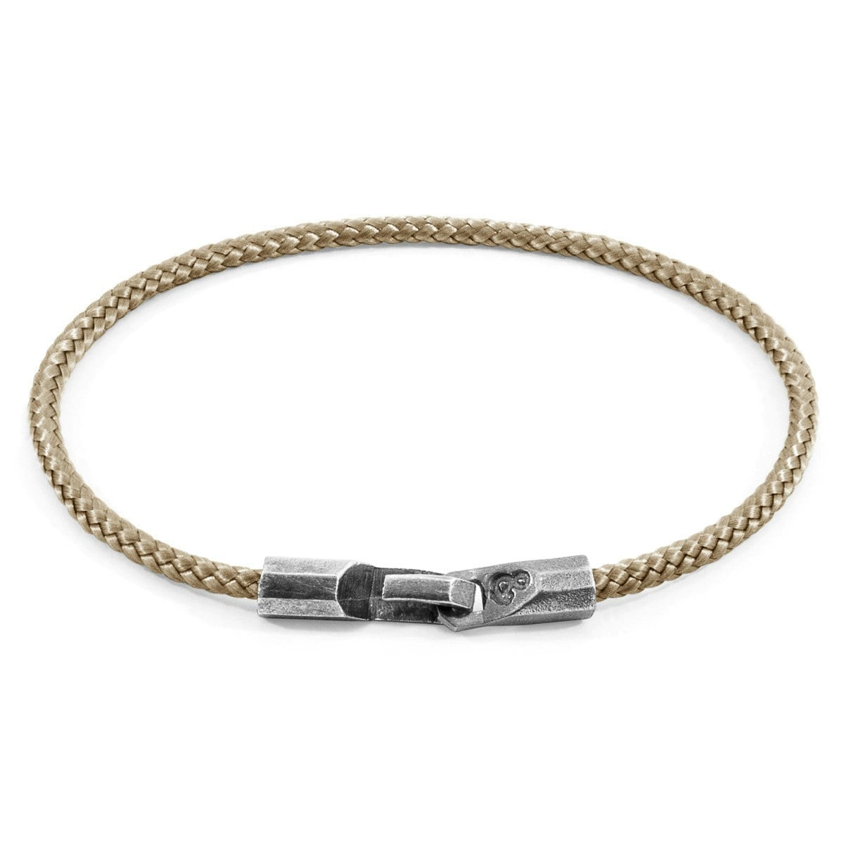 Anchor & Crew Brown/Silver Sand Talbot And Rope Bracelet - S - 19Cm