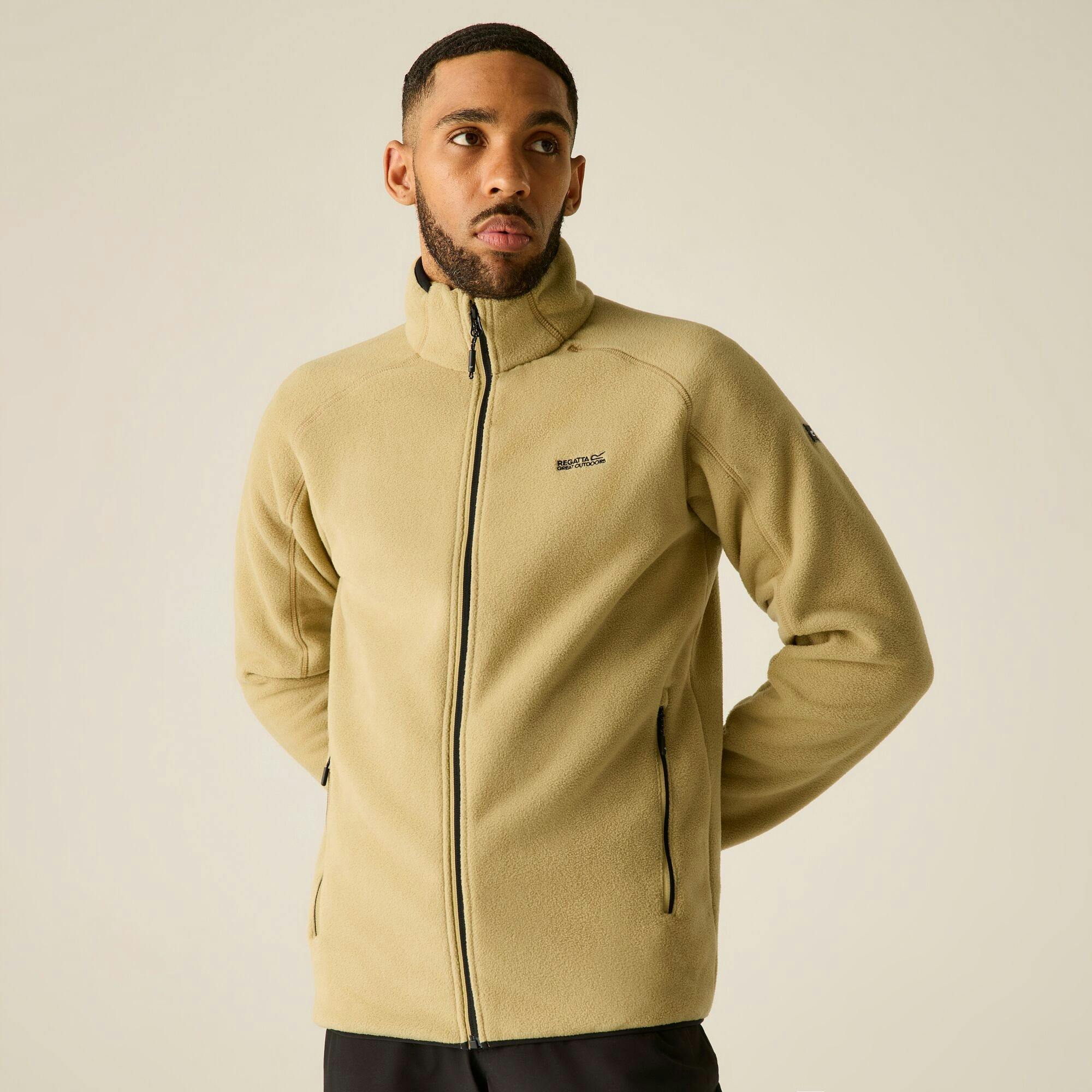 Regatta (M, Desert Beige) Mens Hadfield Full Zip Fleece Jacket - Image 2