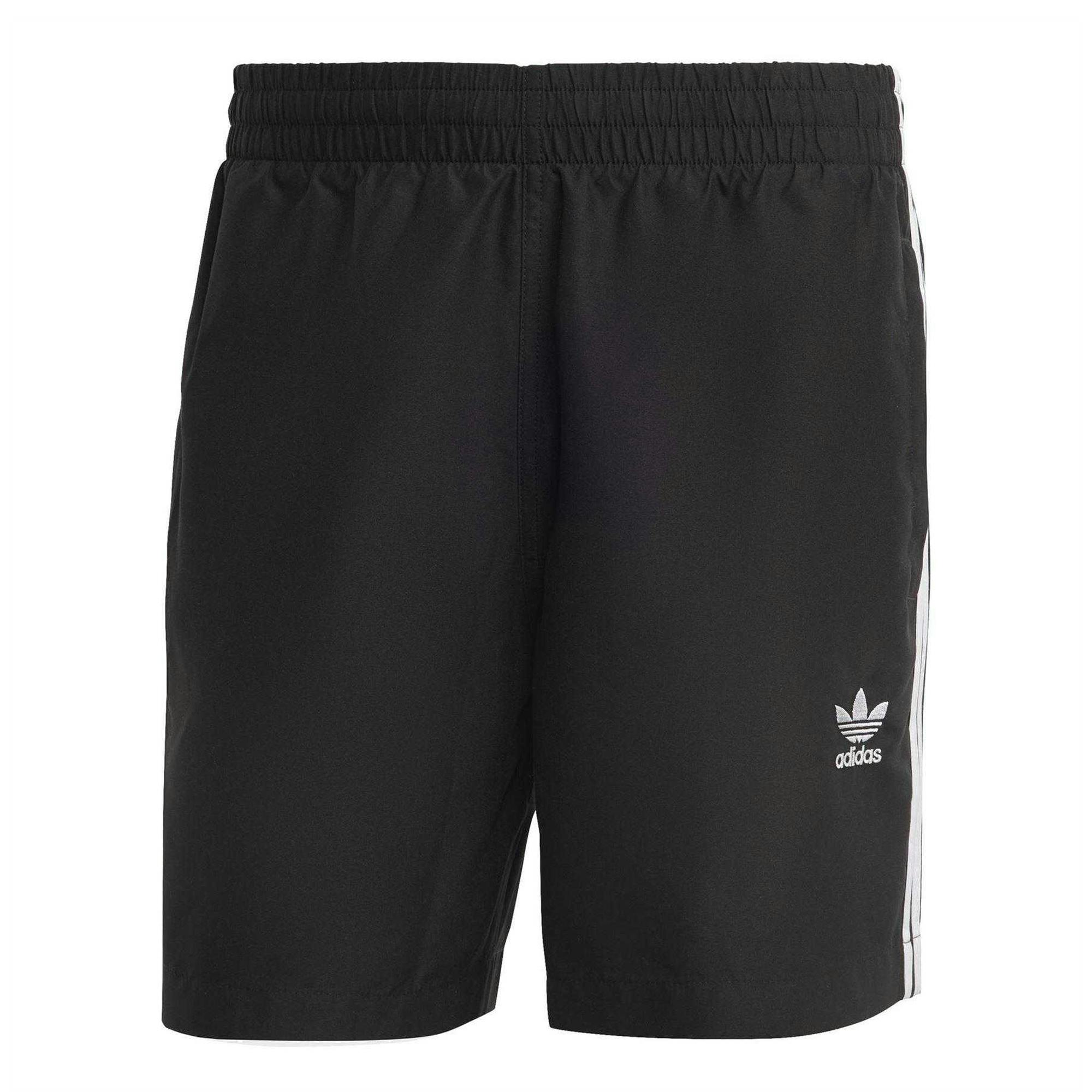 Adidas Men's Black 3 Stripes Swim Shorts - Xs - 100% Mixed