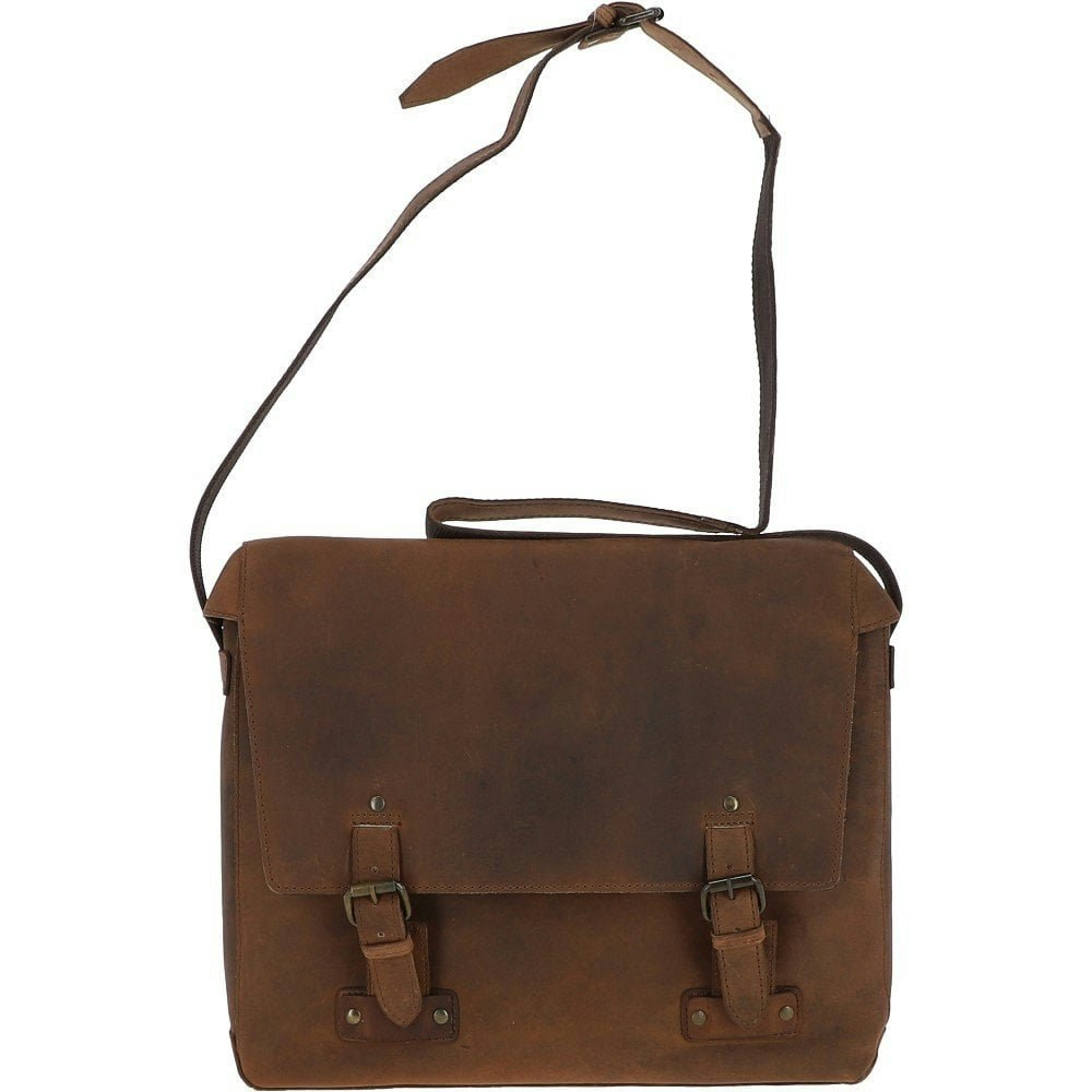 Ashwood Antico Vintage Genuine Premium Leather Messenger Bag With 13 Inch Padded Laptop Compartment & Multiple Organiser Compartments, Memphis - One Size - Leather - Tan
