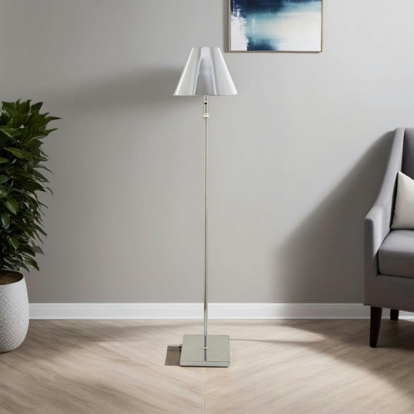Pagazzi Lighting White/Light Lustre Polished Chrome Led Rechargeable Floor Lamp