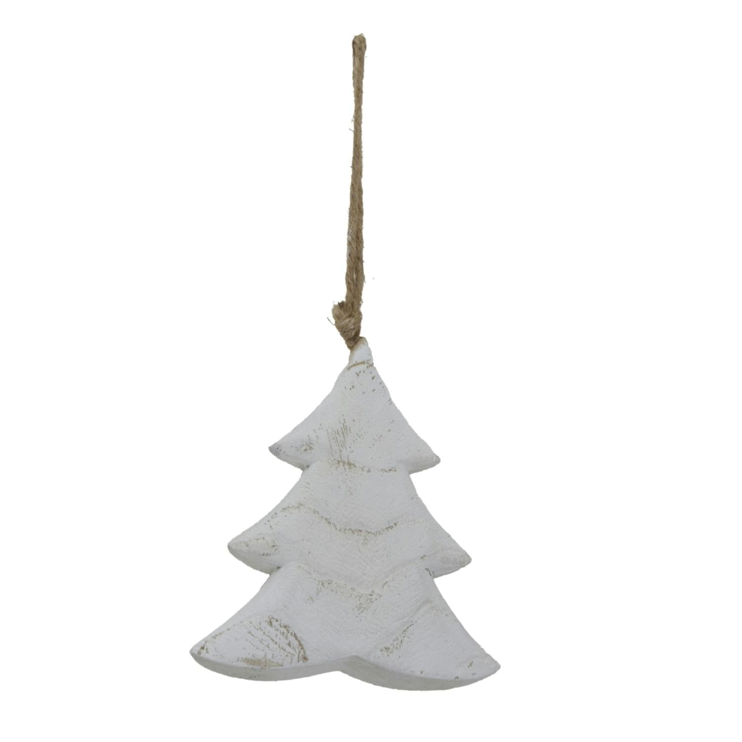 Hill Interiors White Washed Christmas Tree Hanging Decoration - 100% Mixed - One Size