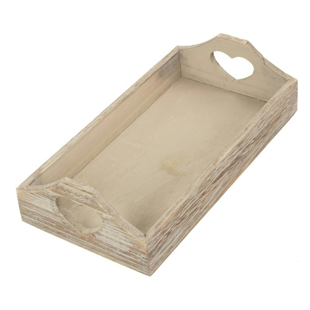 Rackhams Red Shallow Wooden Heart Cut Out Tray - Small