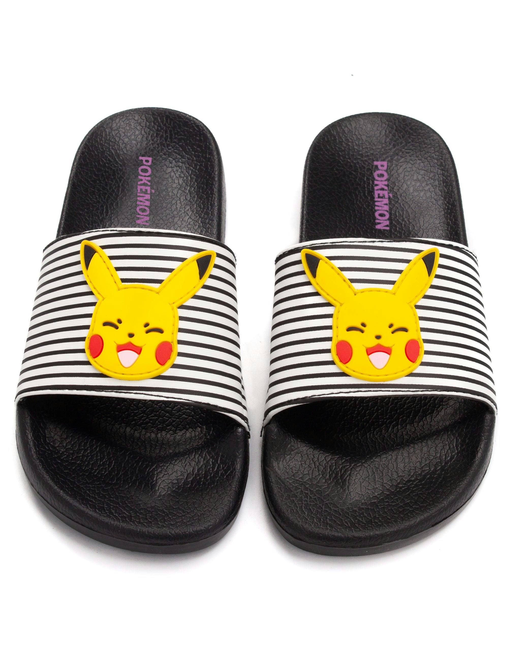 Vanilla Underground Girls Black Pokemon Pikachu Sliders - 10 Uk Child