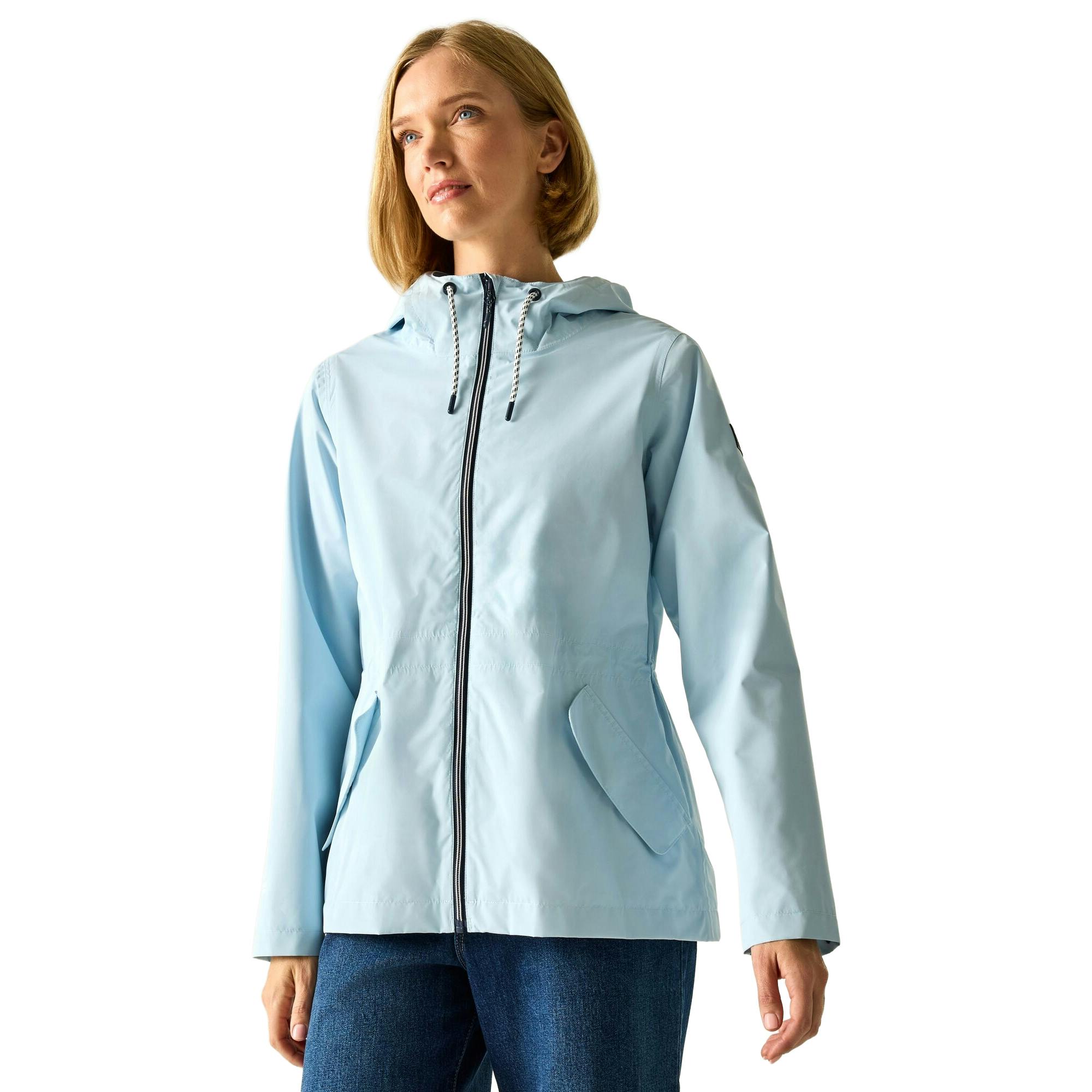 Regatta Women's Bayletta Grid Distress Waterproof Jacket - Skyway - 26 Uk - Skyway - 62% Polyester/38% Recycled Polyester