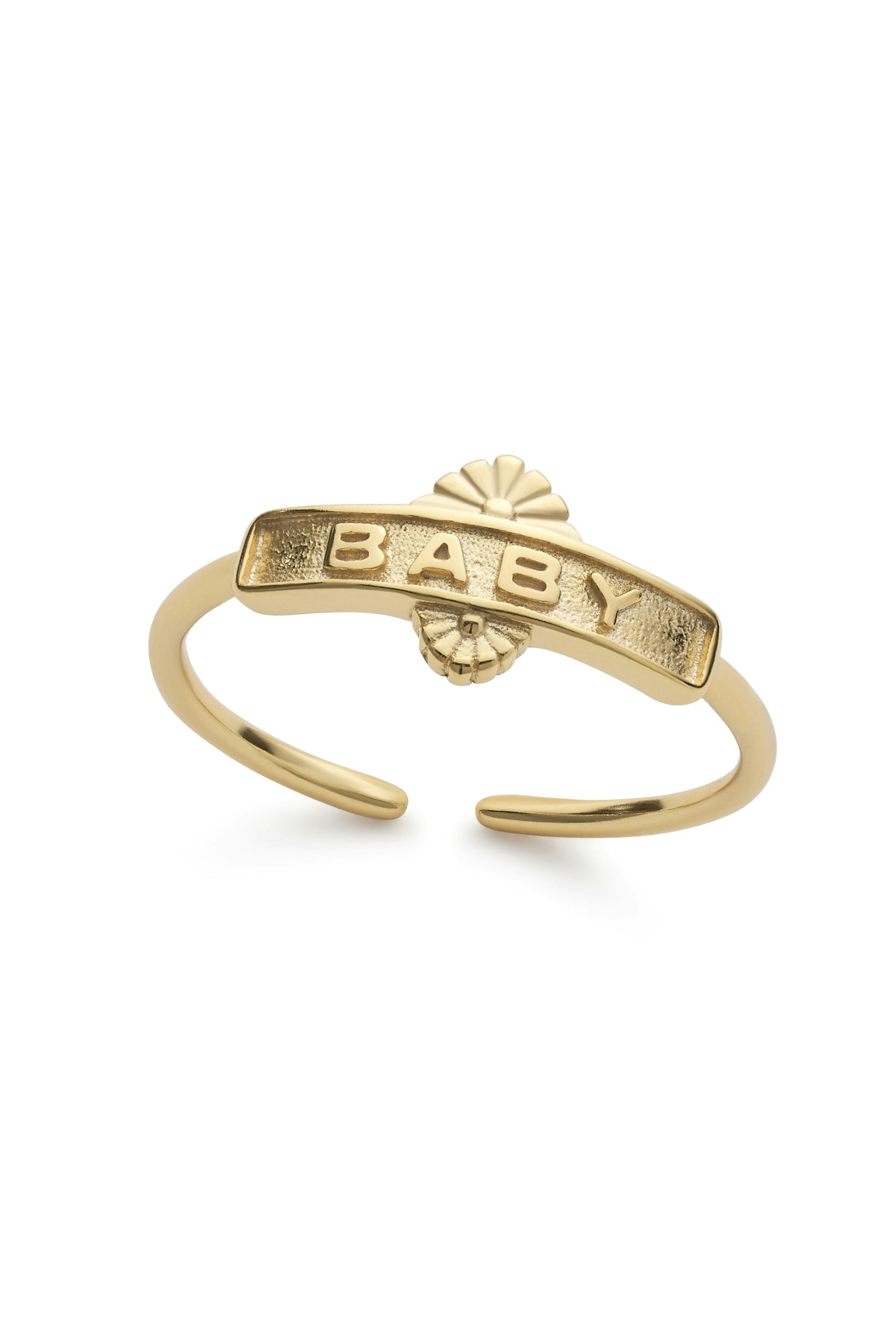 Elk & Bloom Gold Dainty Baby 14K Stacking Ring - Yes Please
