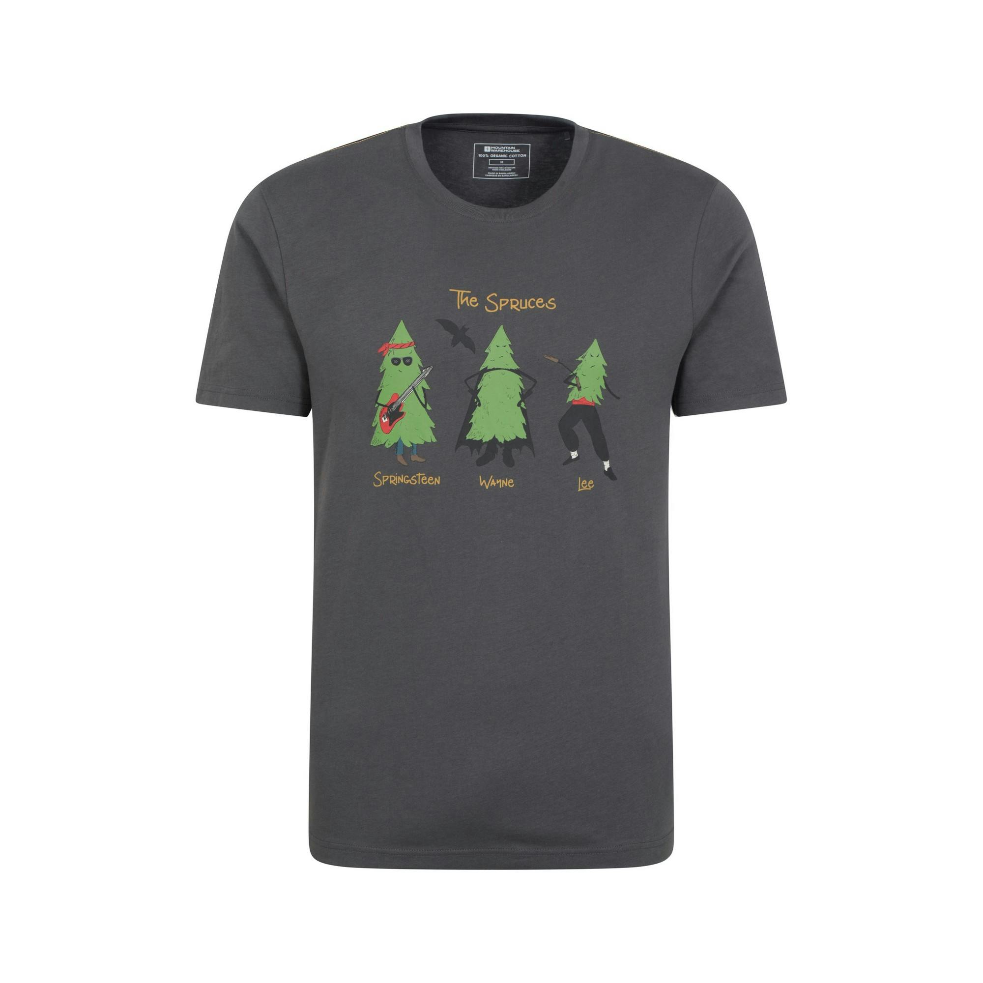 Mountain Warehouse Men's Spruce Springsteen Organic T-Shirt - Charcoal - Xxs - Charcoal - 100% Organic Cotton
