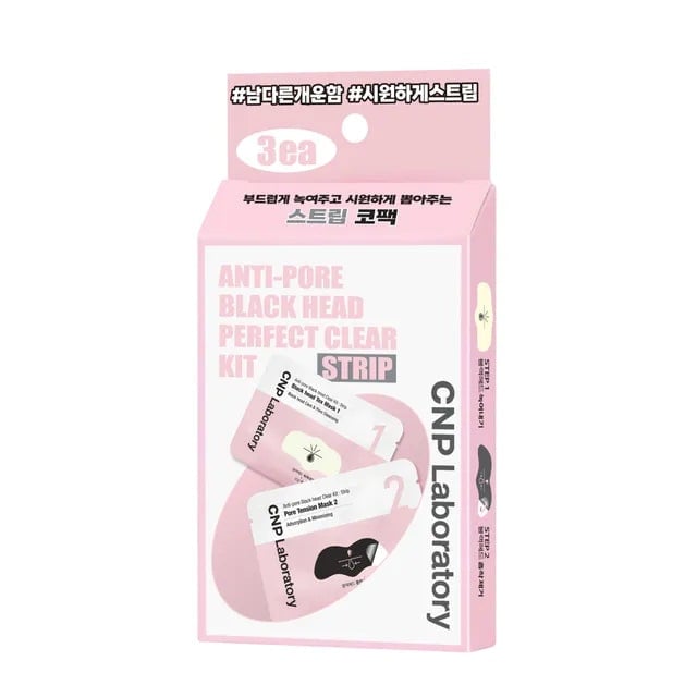 Cnp Laboratory Black Anti-Pore Head Clear Kit Strip 3 Sets