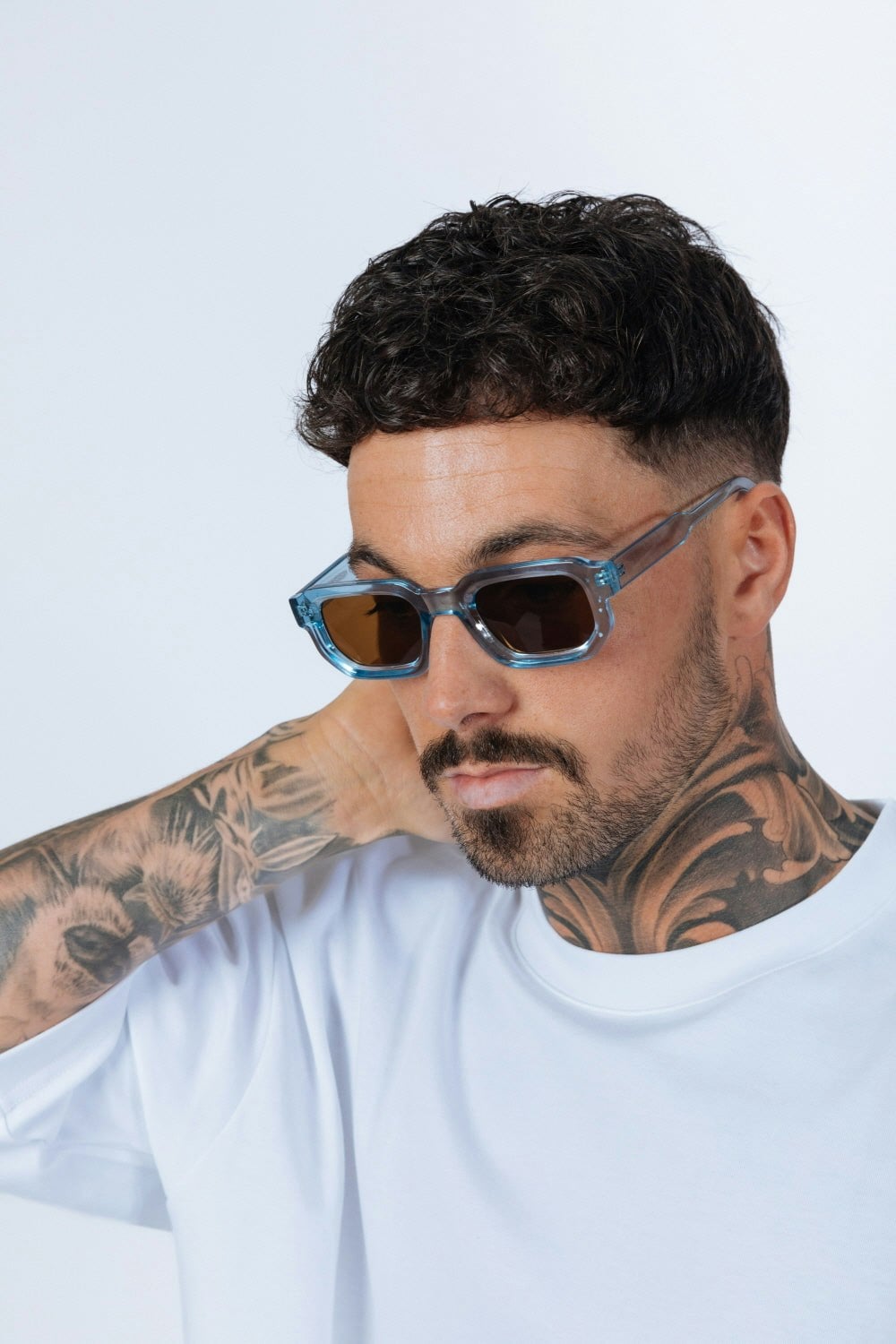 Svnx Blue Chunky Retro Square Sunglasses - One Size