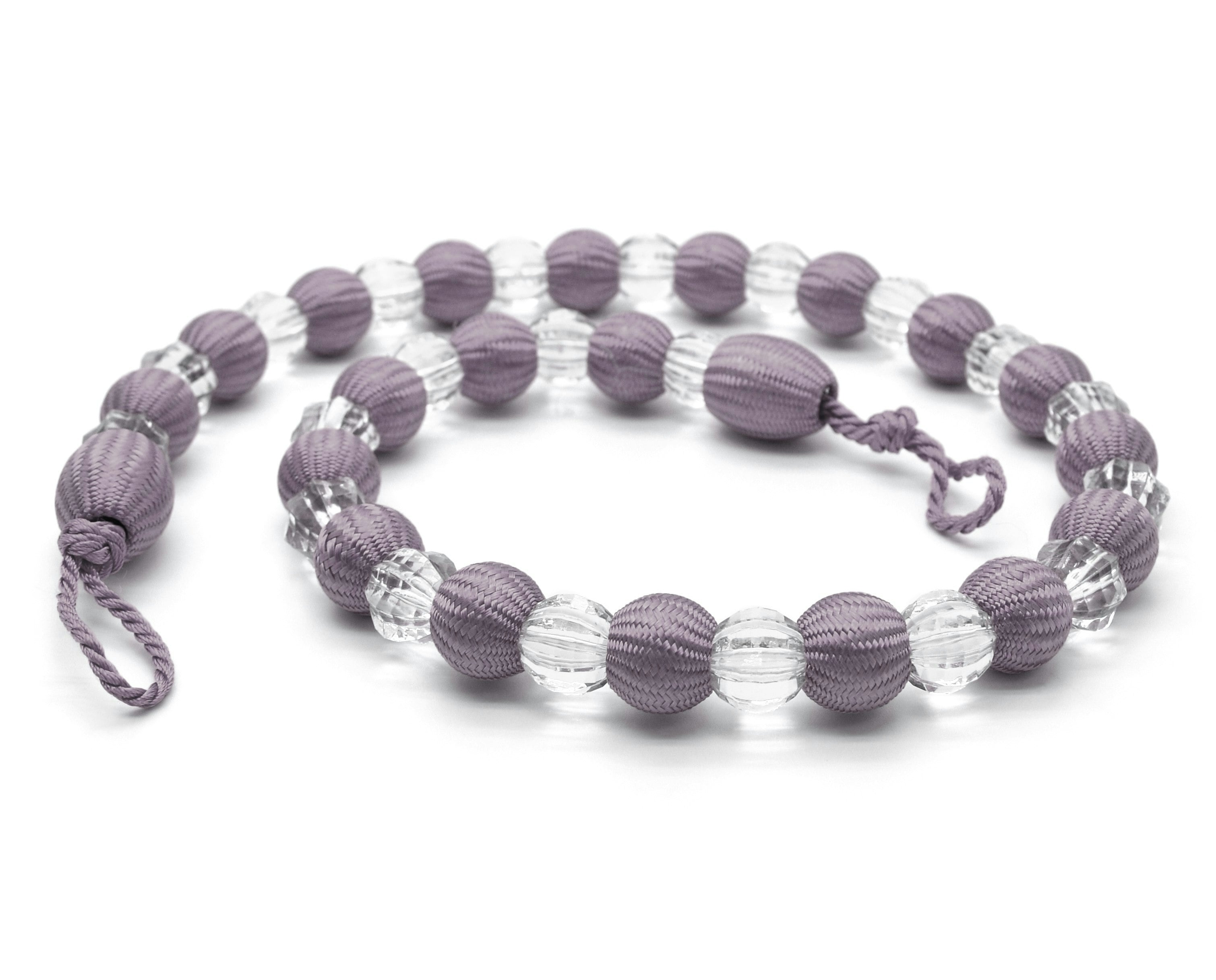 Intimates Mauve Crystal Beaded Curtain Tie Back Pair
