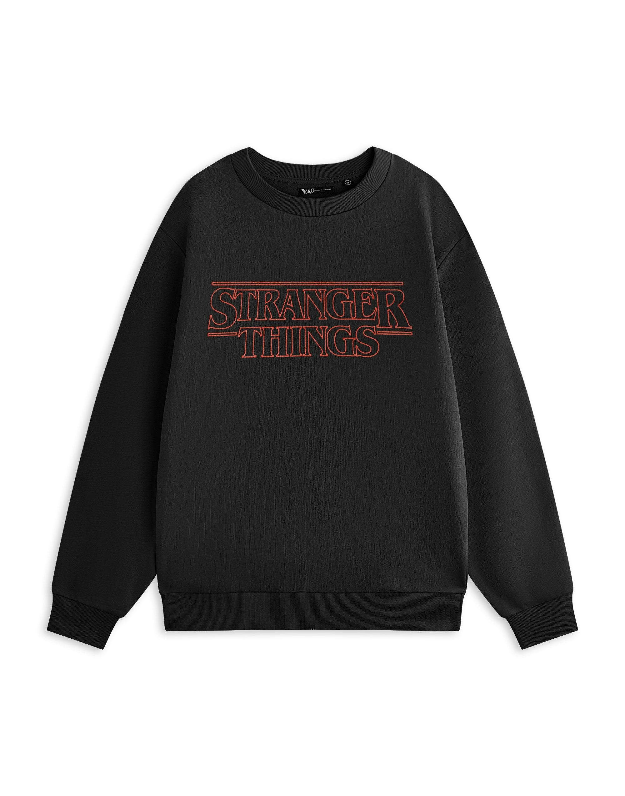 Vanilla Underground Unisex Black Stranger Things Neon Sweatshirt - Medium
