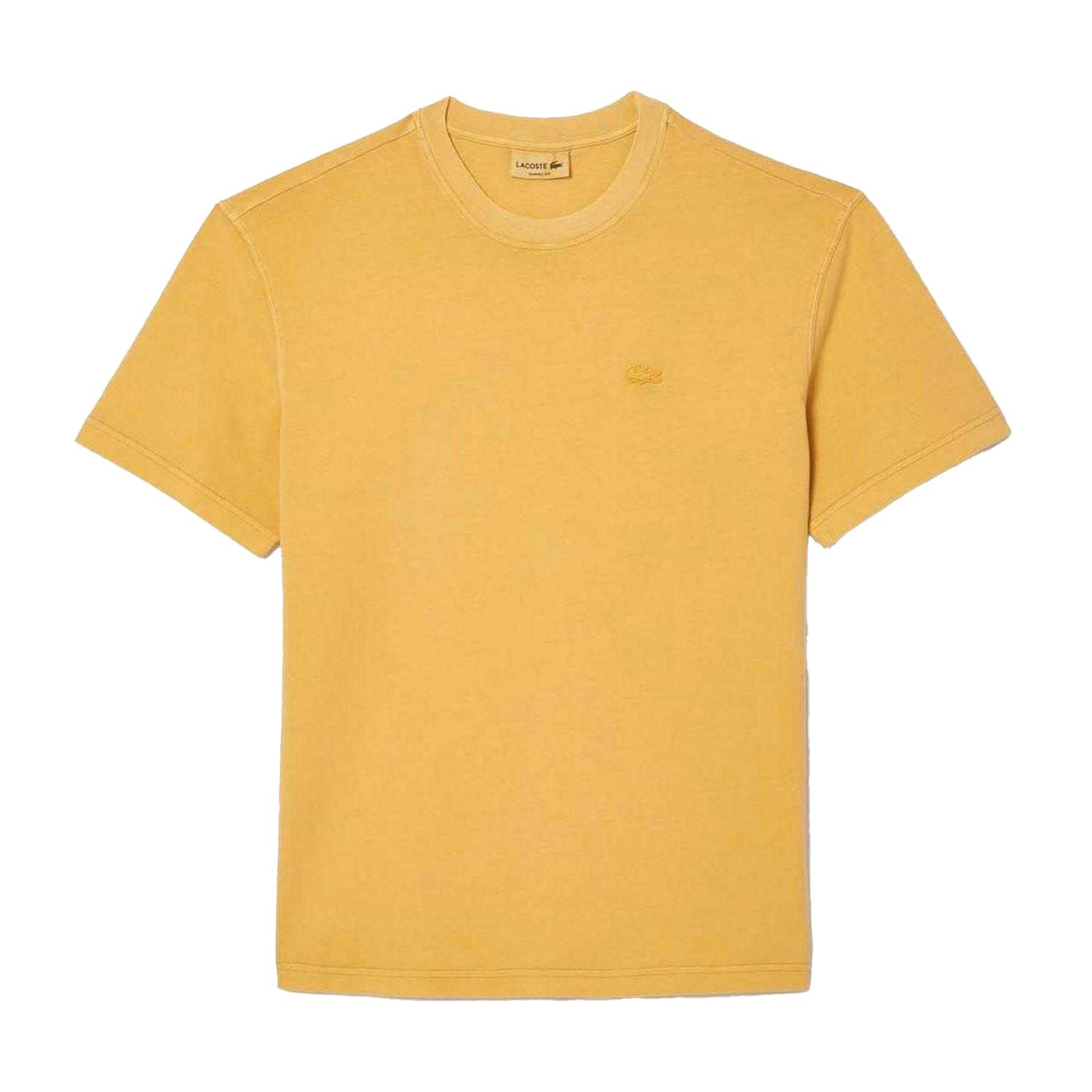 Lacoste Men's Orange Natural Dyed Jersey T-Shirt - Xxs - 100% Cotton