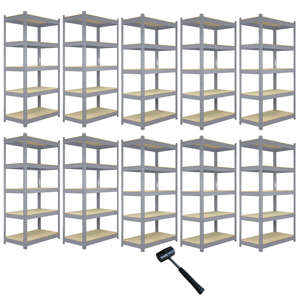 Rackhams Grey 10 X Q-Rax Metal Racking Units 90 X 50 X 180Cm