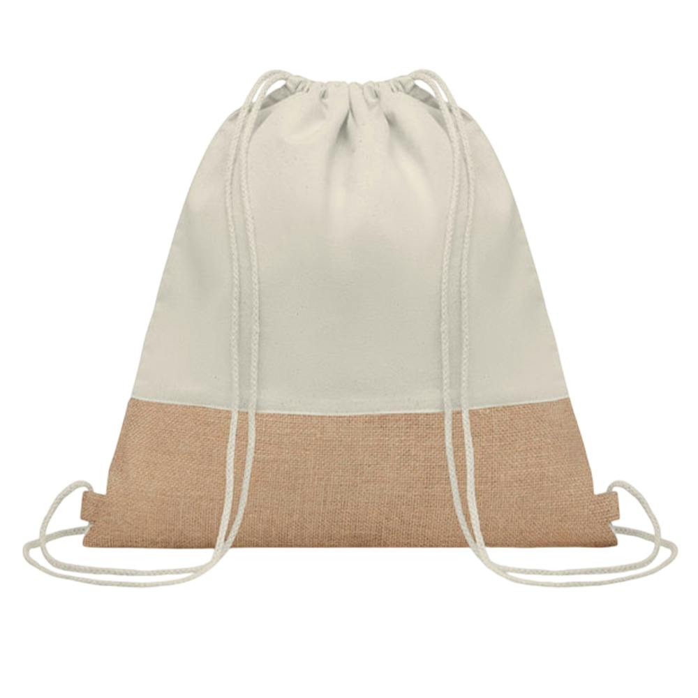 Midocean Beige India Jute Drawstring Bag - One Size