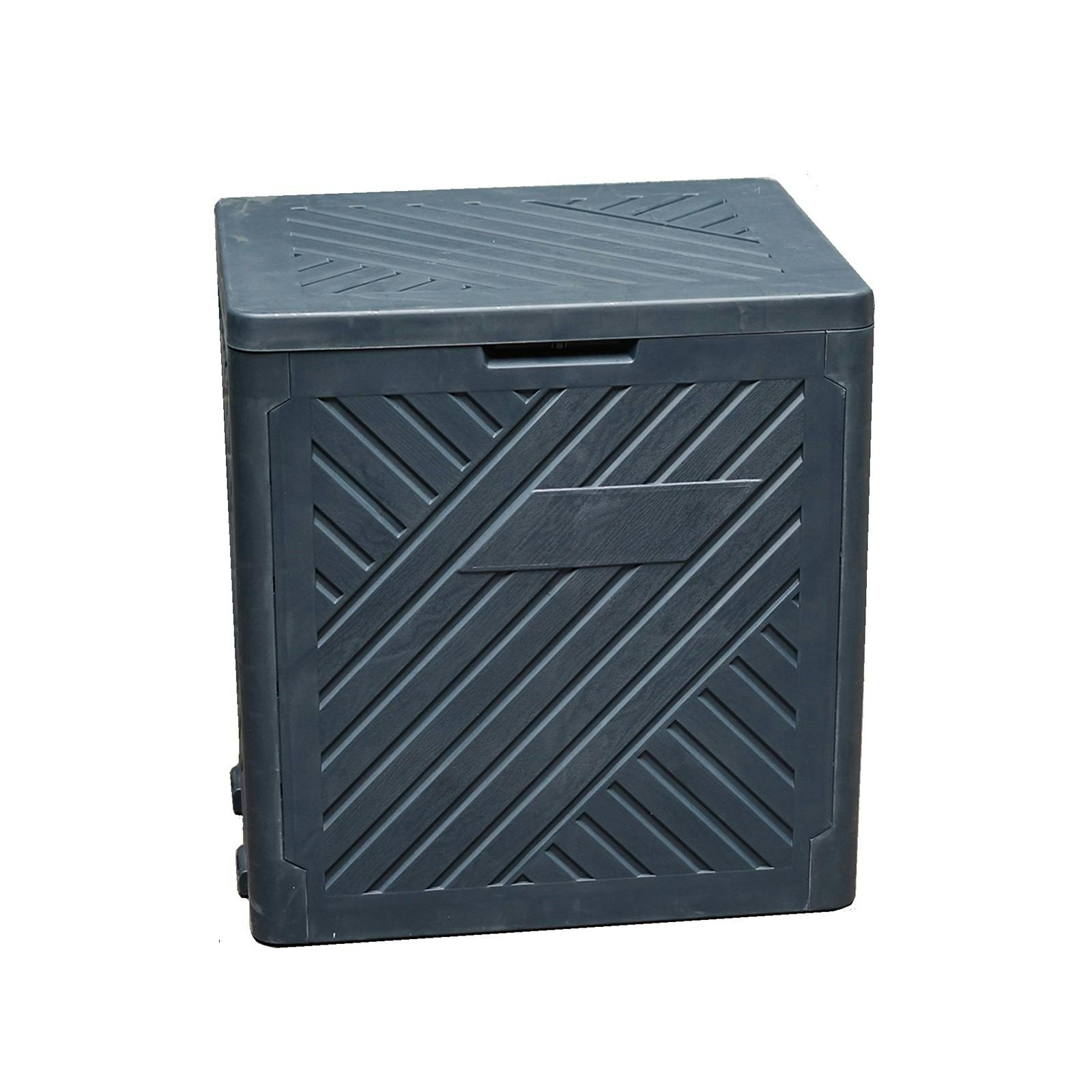 Gr8 Garden Anthracite Plastic 120L Storage Box Garden Outdoor Shed Deck Utility Cushion Chest Truck