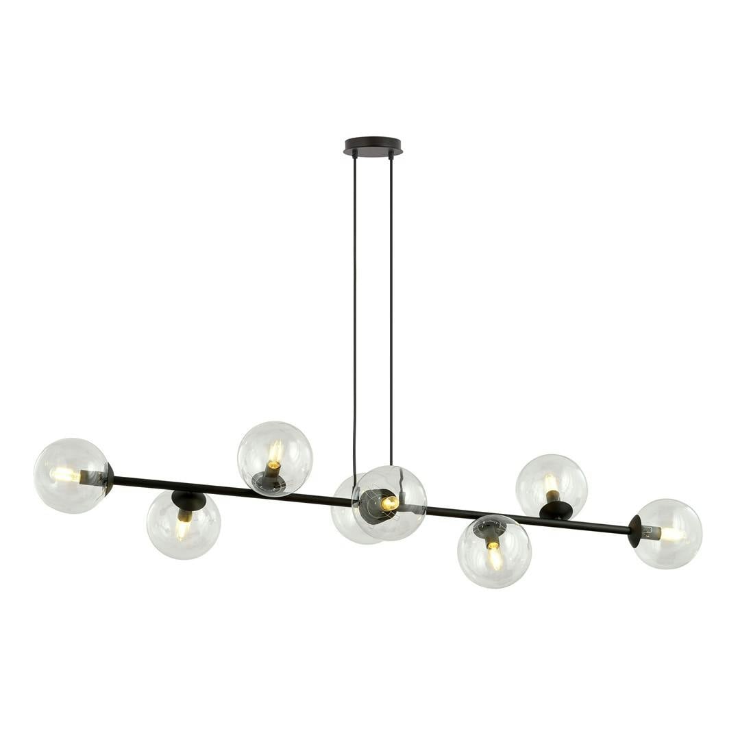 Emibig Black Rossi Pendant Lamp 8 X E14 With Transparent Shade