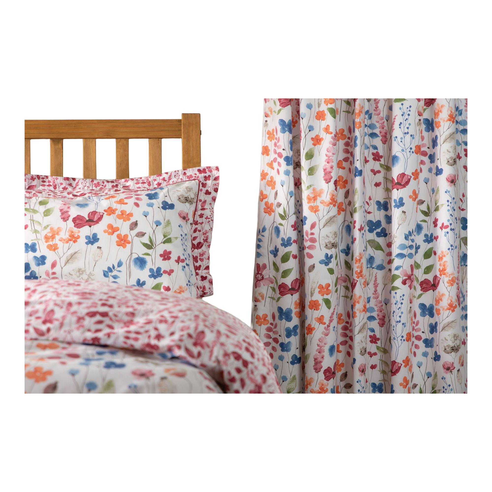 Belledorm Marnie Pencil Pleat Curtains - Multicoloured - 72In X 66In - Multicoloured - 80% Cotton/20% Polyester