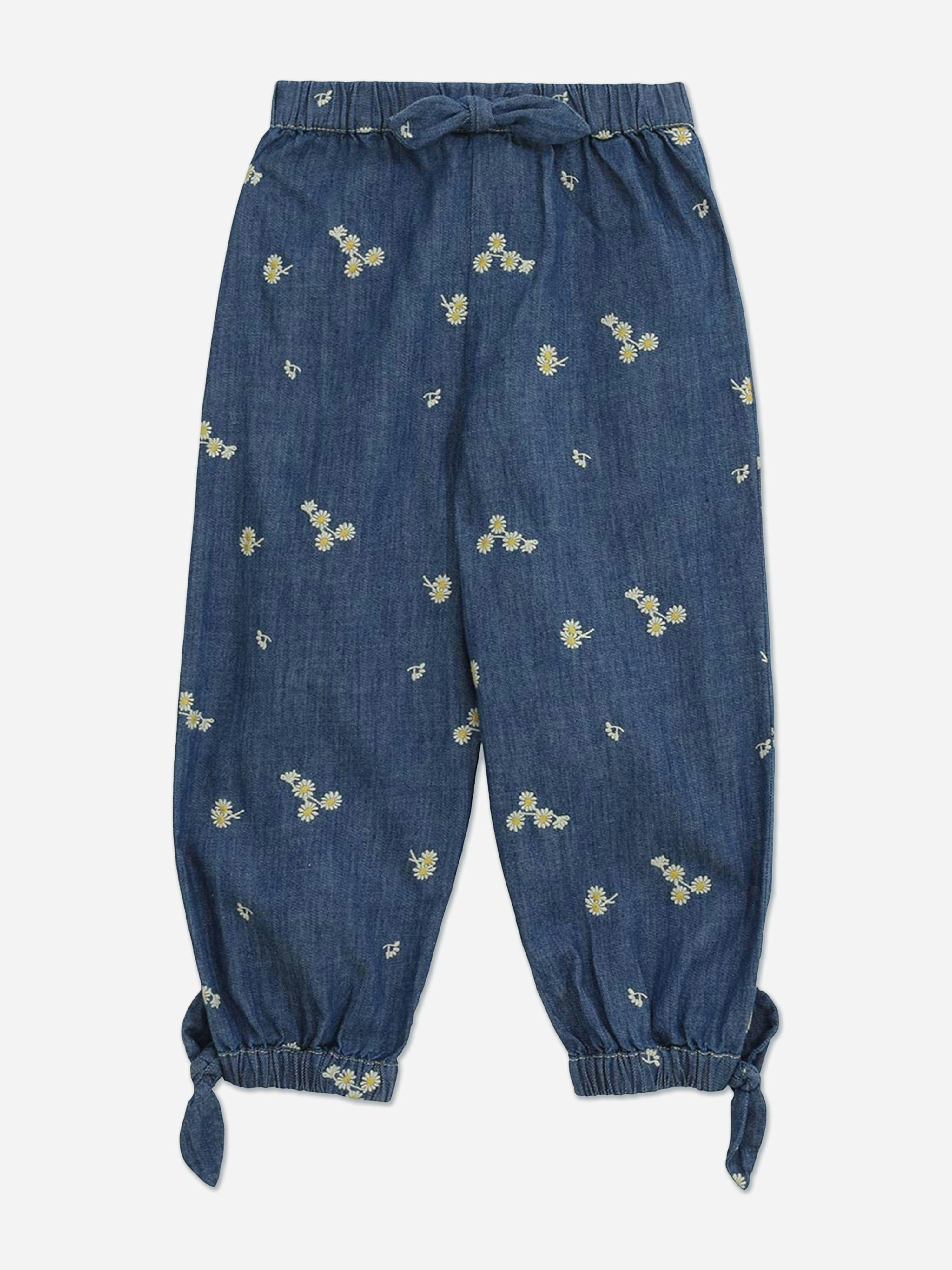 Zimmermann Girls Blue Lucky Denim Harem Pants In - 8 Yrs