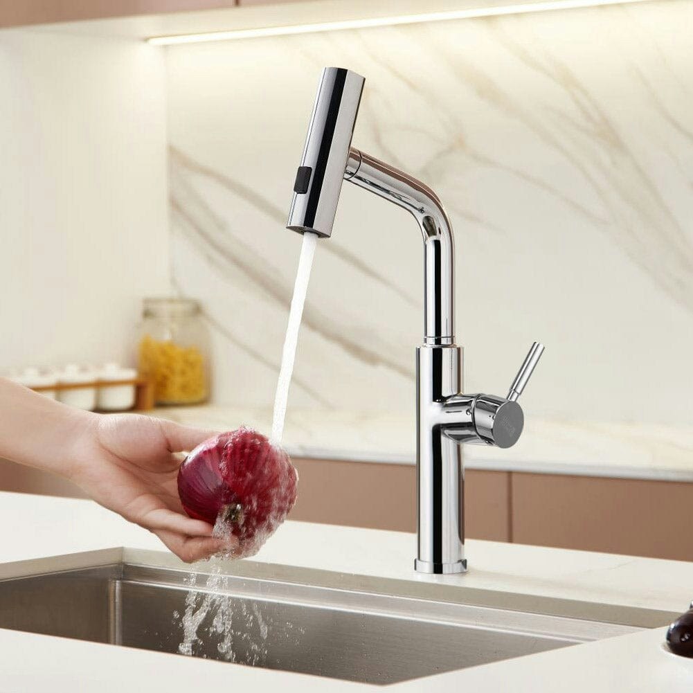 Rackhams Retractable Pulldown Kitchen Mixer Faucet 2 Function Spout Faucets