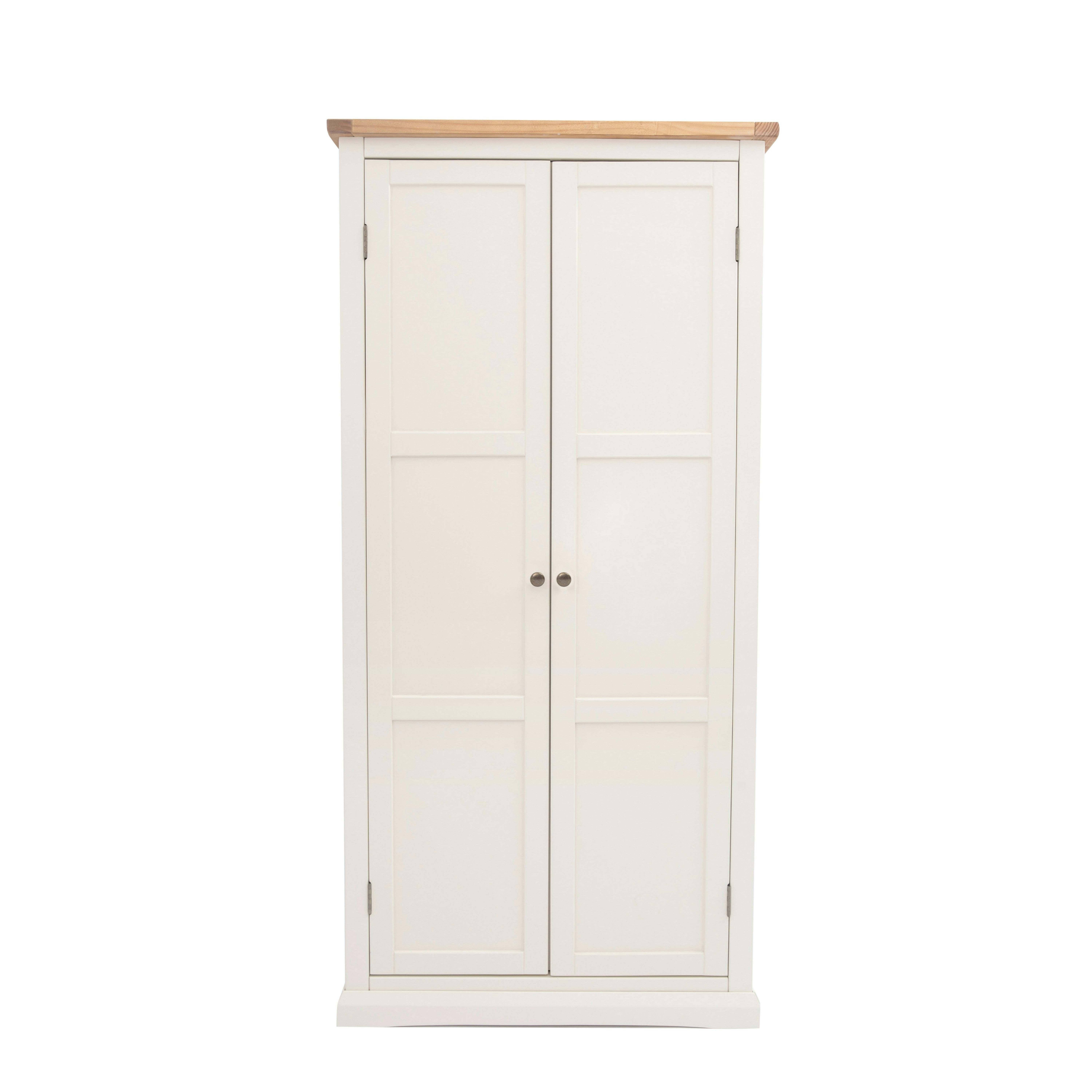 Rackhams White Castelli 2 Door Wardrobe Brass Knob - Off