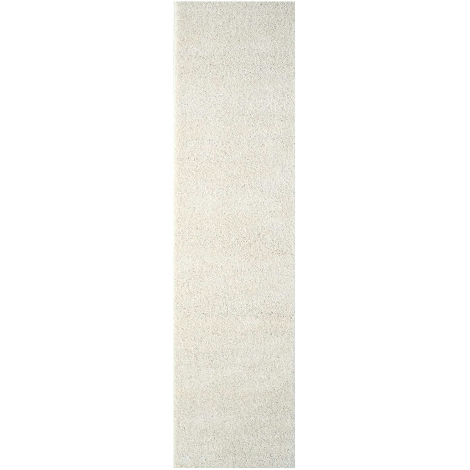 The Rugs White Myshaggy Solid Rug - 80X300 Cm